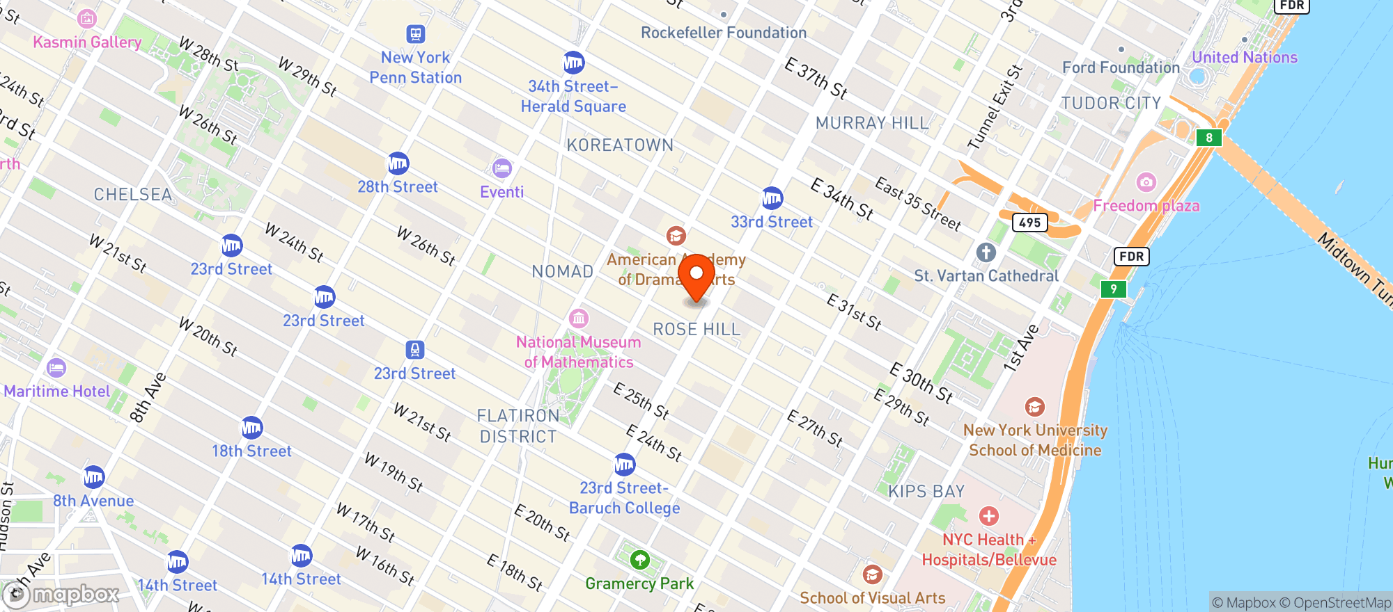 Map showing Royalton Park Avenue