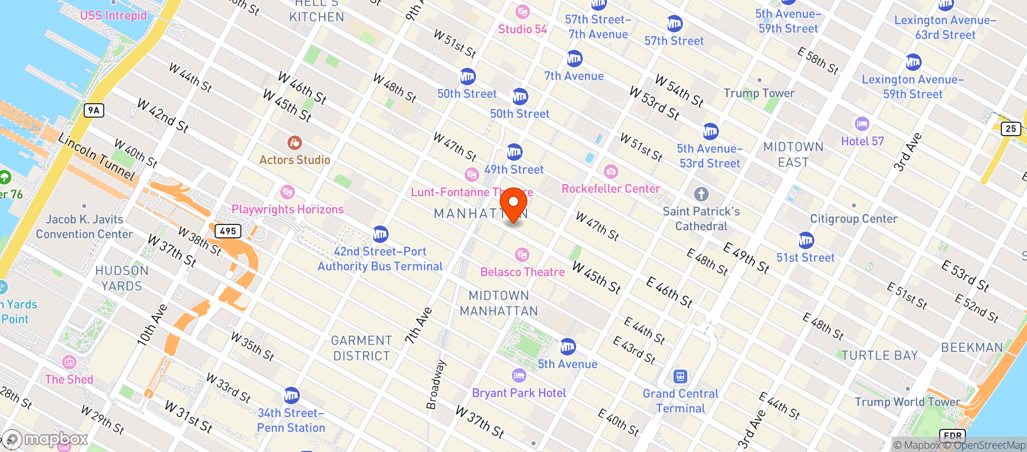 Map showing Hyatt Centric