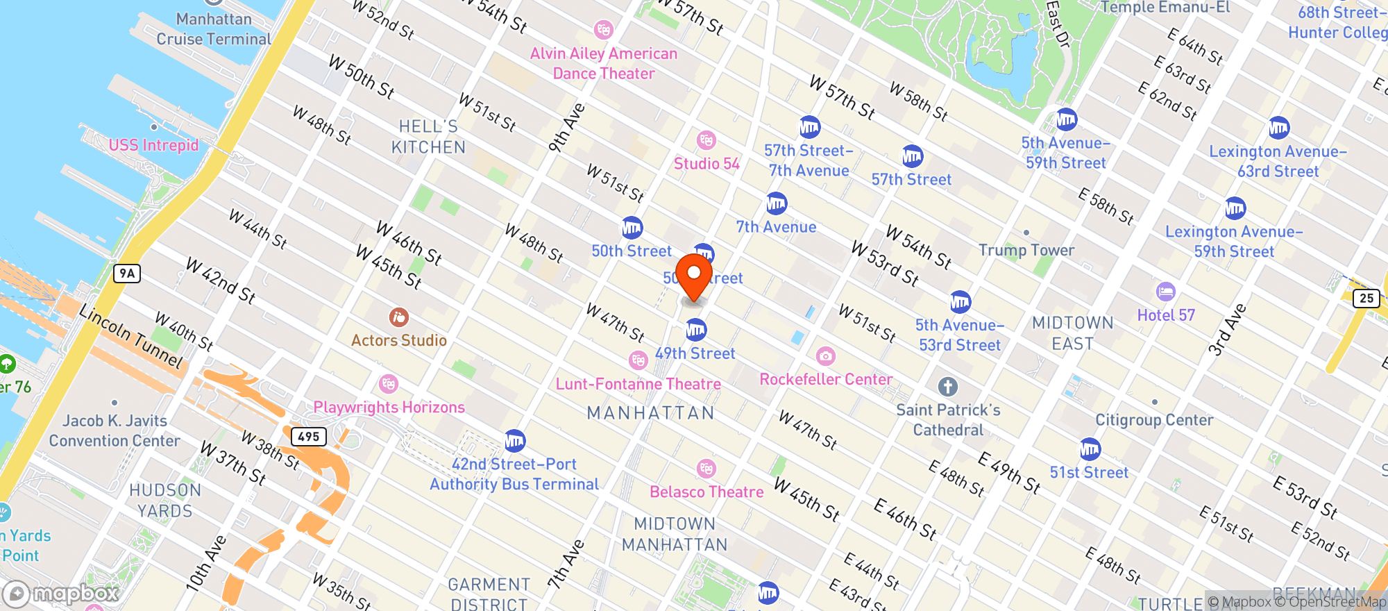 Map showing Playwright