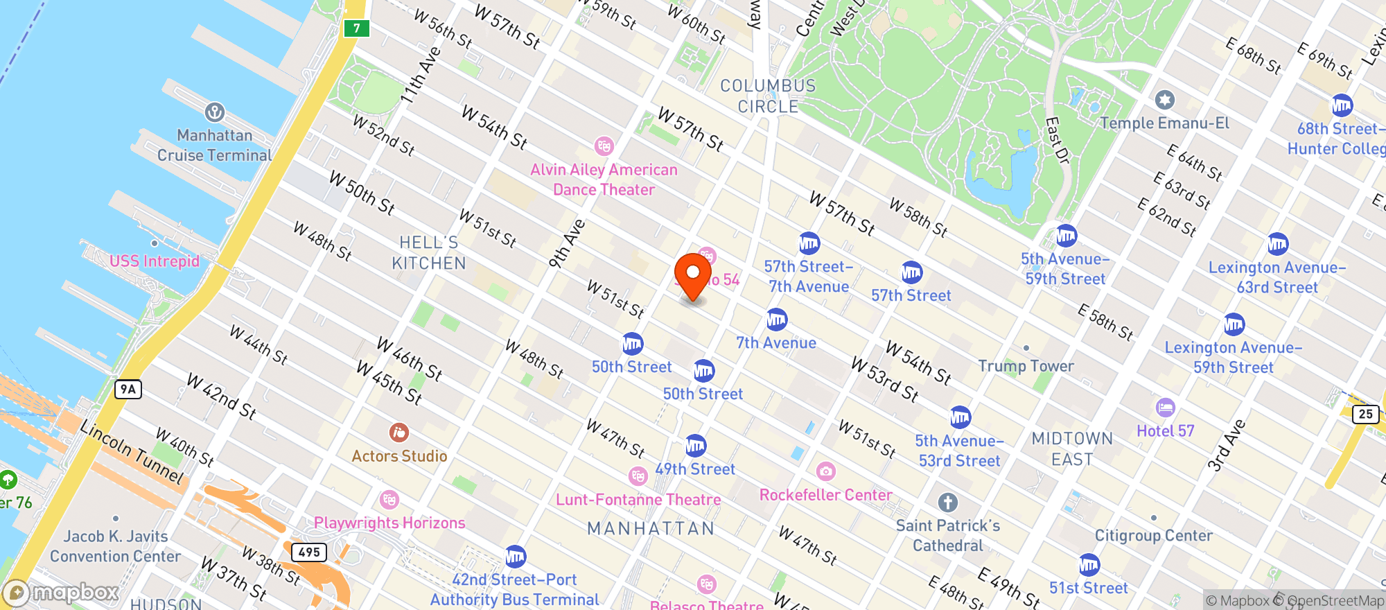 Map showing Russian Vodka Room