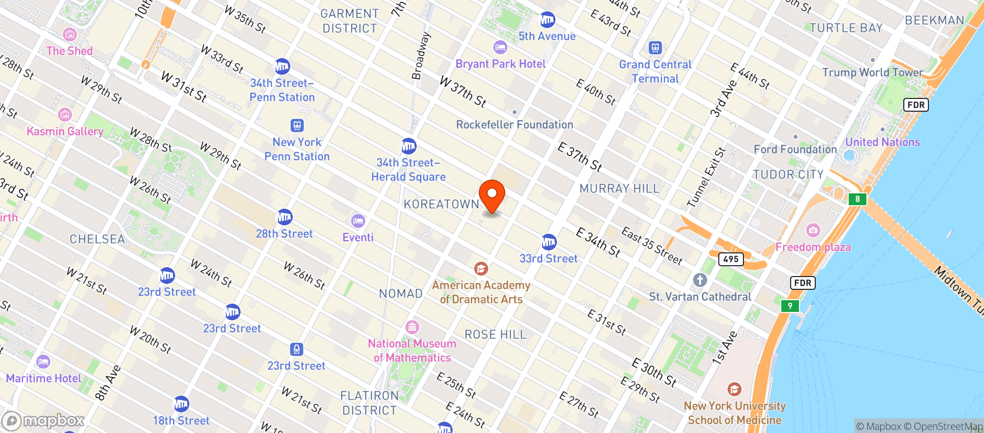 Map showing Tap Haus 33