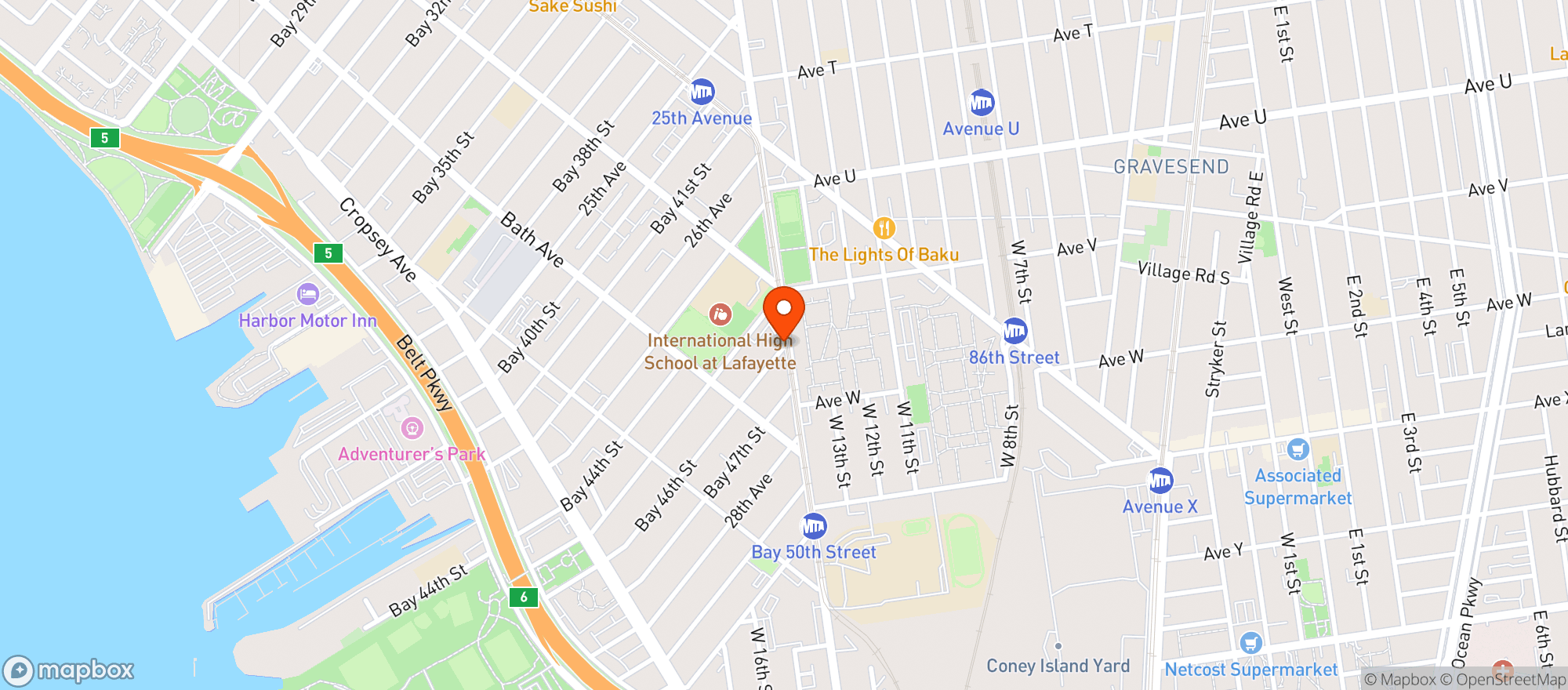 Map showing FOODTOWN (STILLWELL)