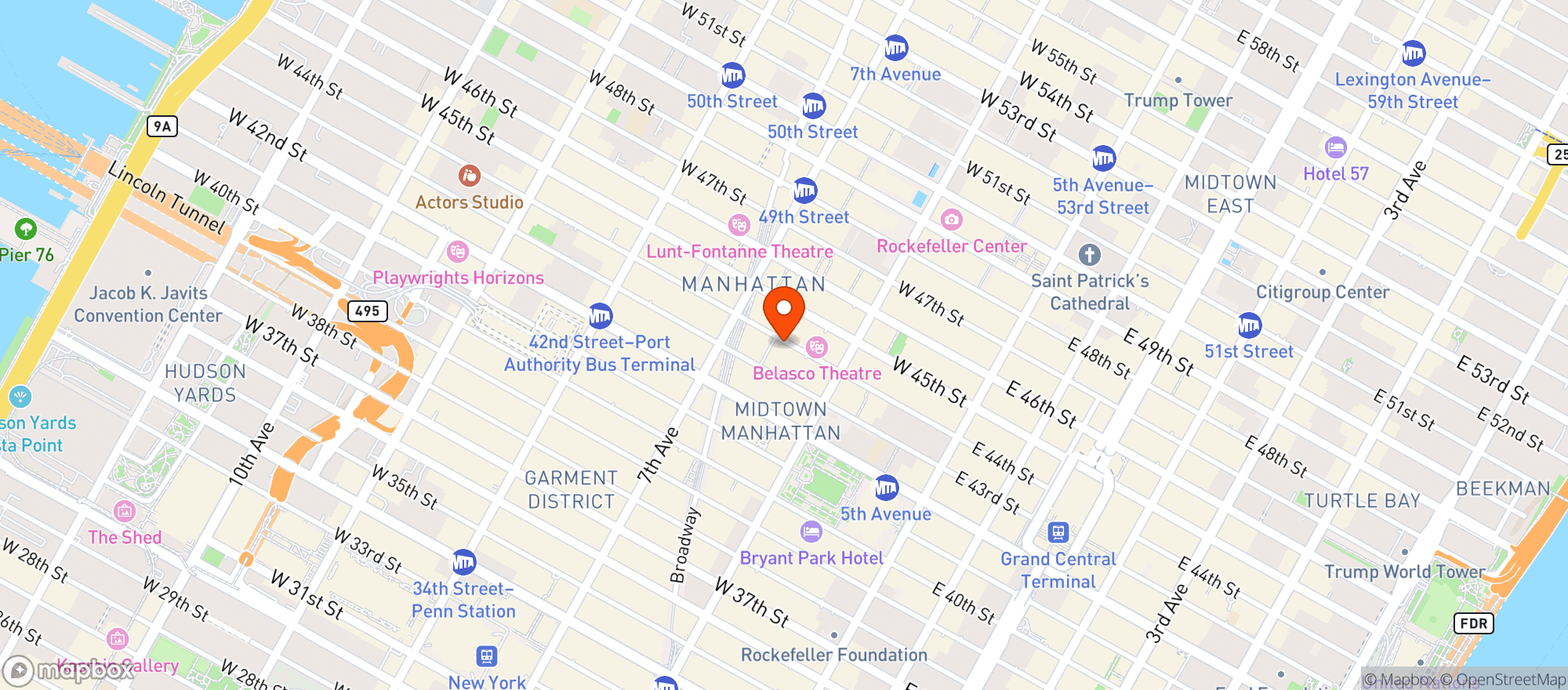 Map showing Jimmy's Corner