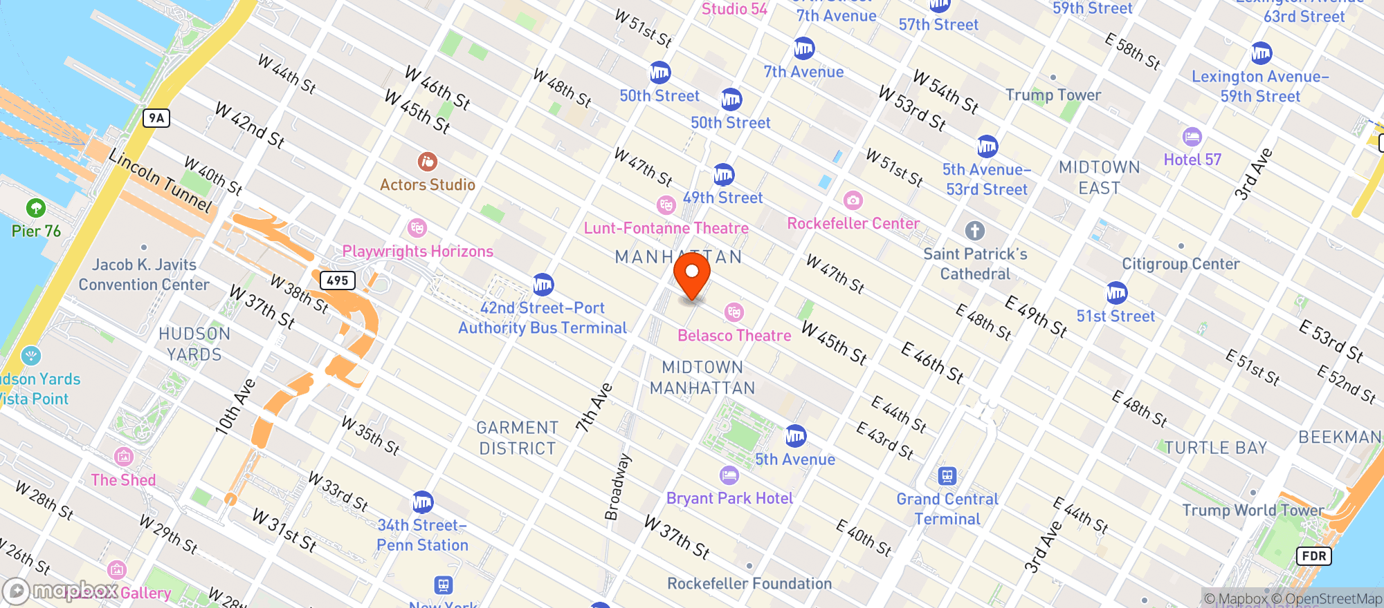 Map showing Virgil's Real Bbq