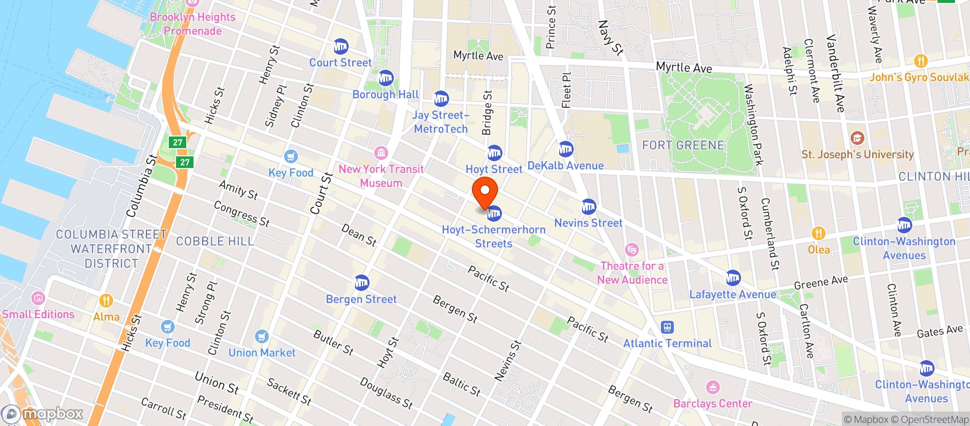 Map showing Brooklyn Fare