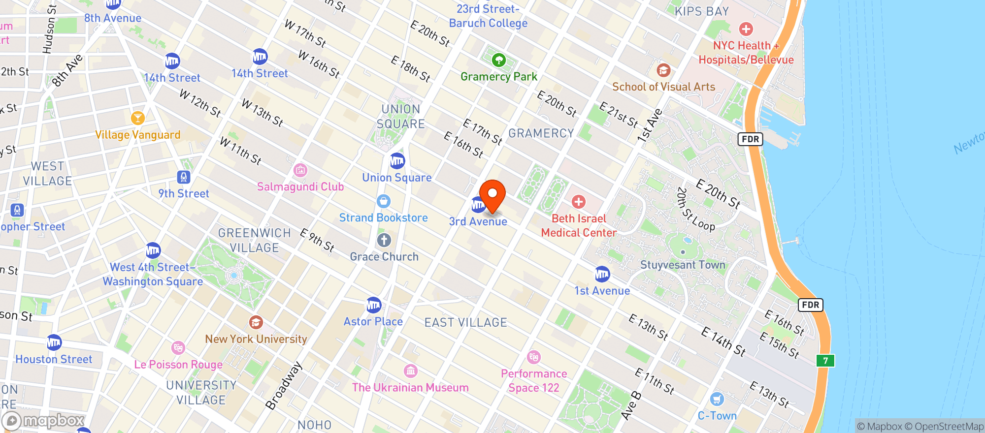 Map showing Upright Citizens Brigade