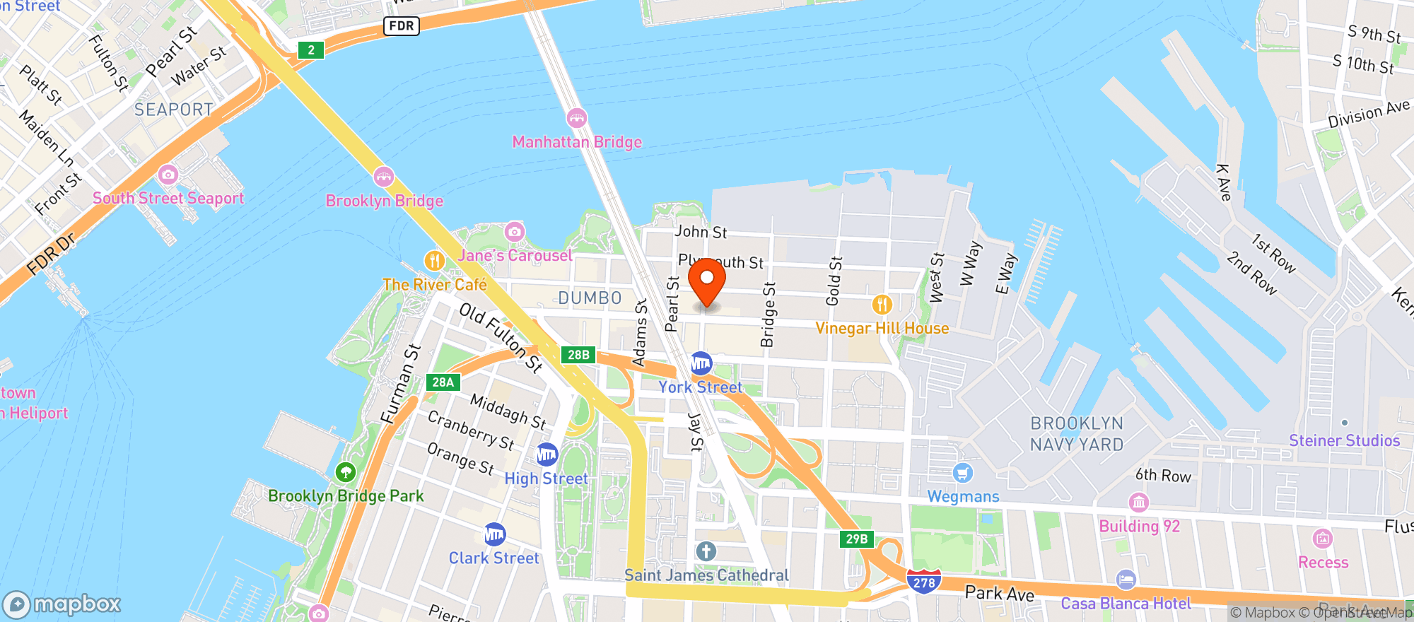 Map showing Water St Tavern