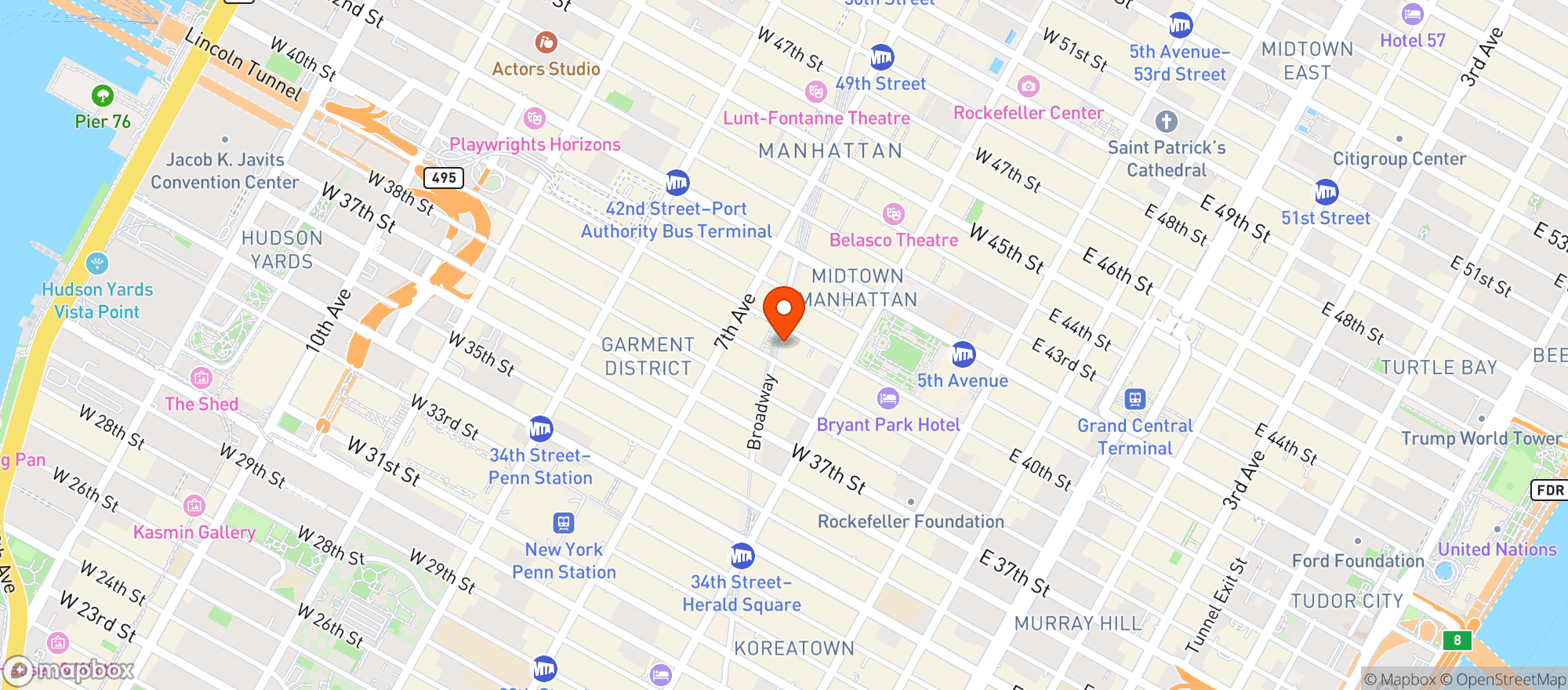 Map showing CBD KRATOM TIMES SQUARE