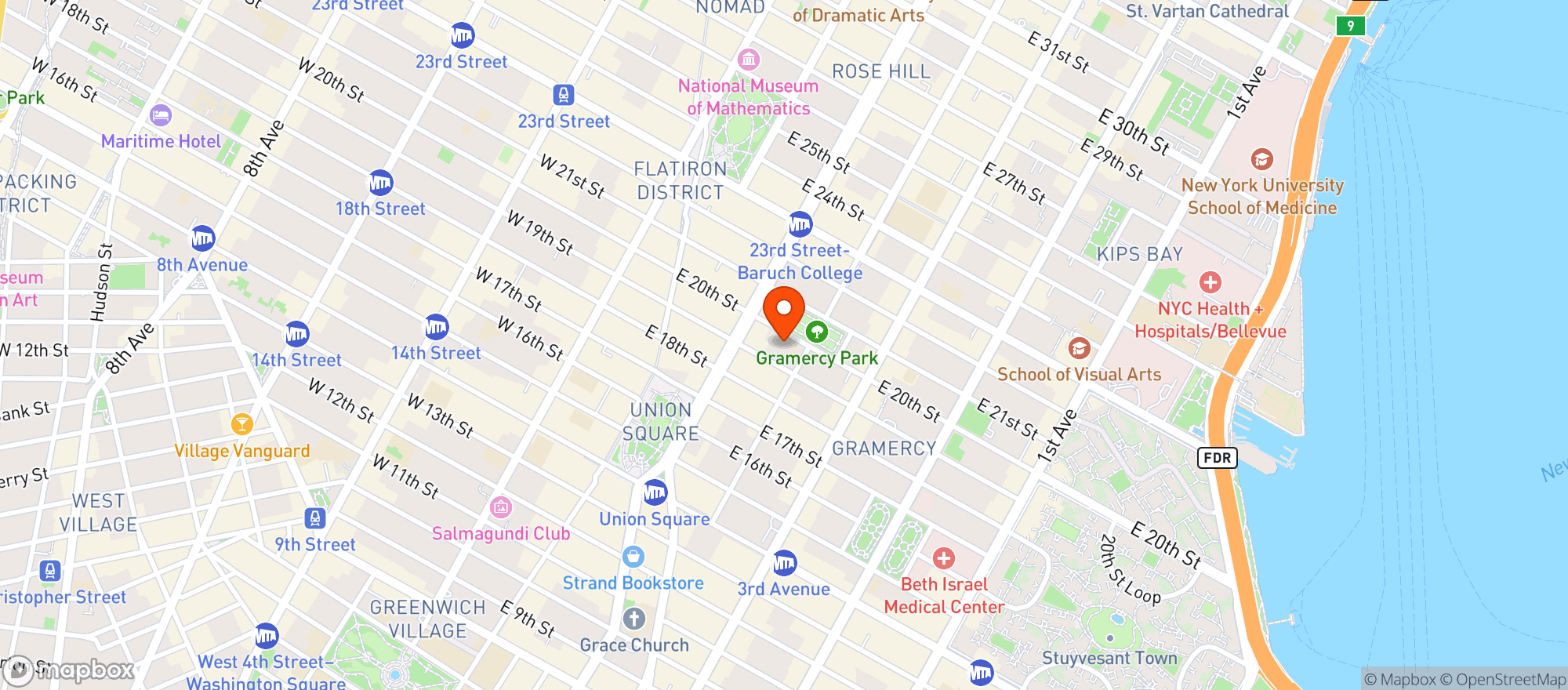Map showing The National Arts Club