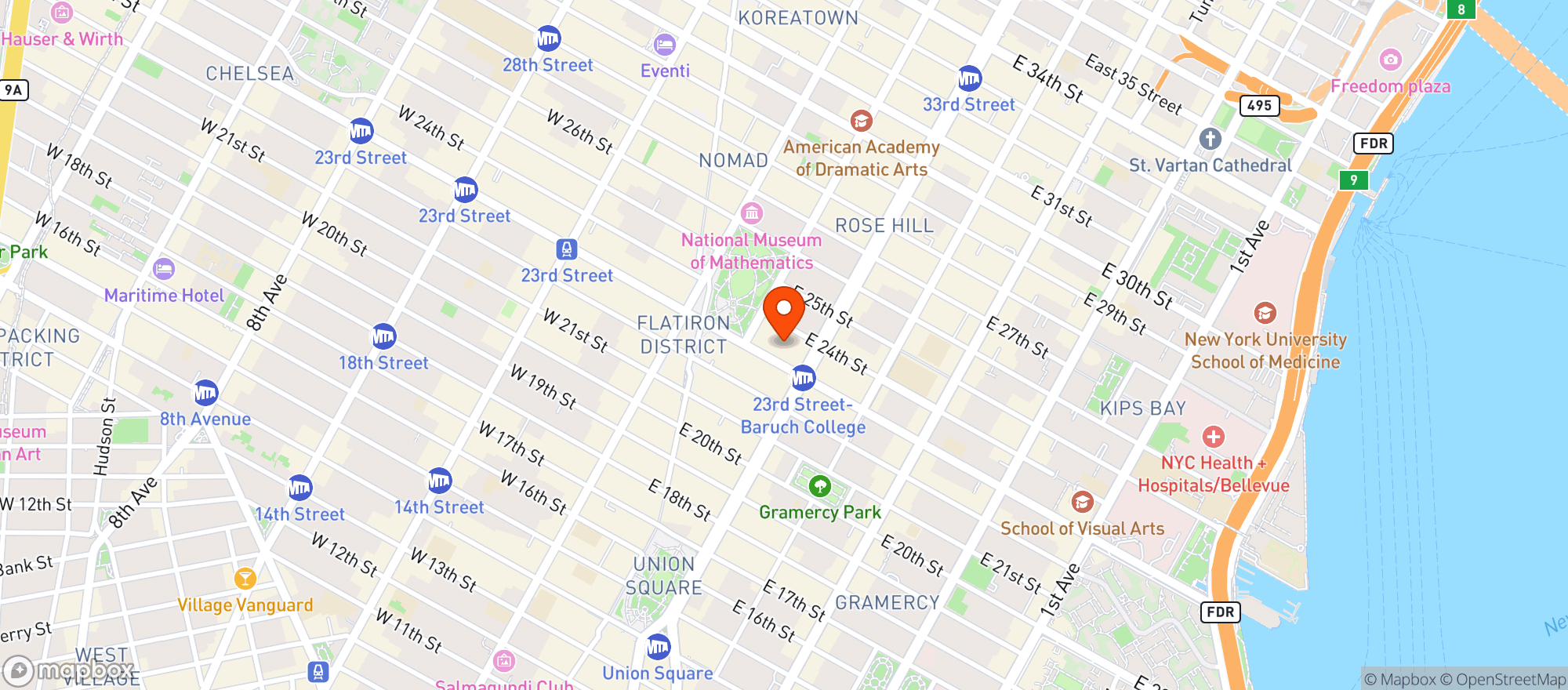 Map showing Le Jardin Sur Madison