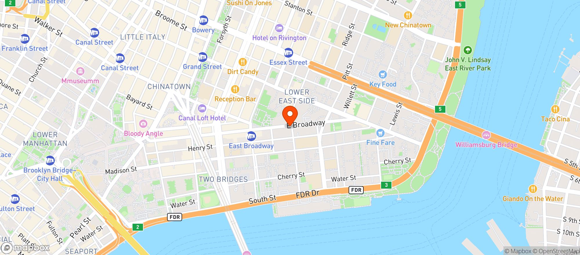 Map showing Big Apple Food Market