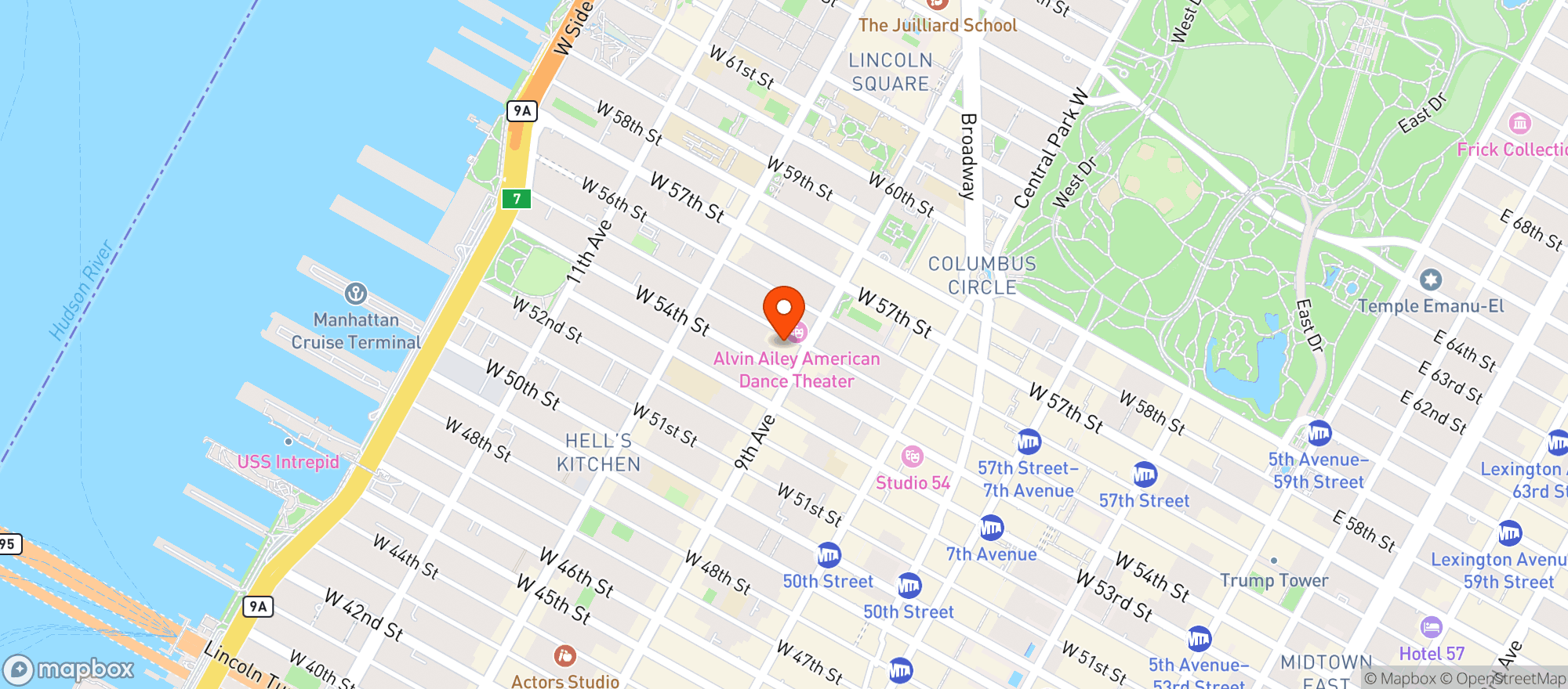 Map showing 54Th Wine & Spirits, LLC( Hells Kitchen Wine )