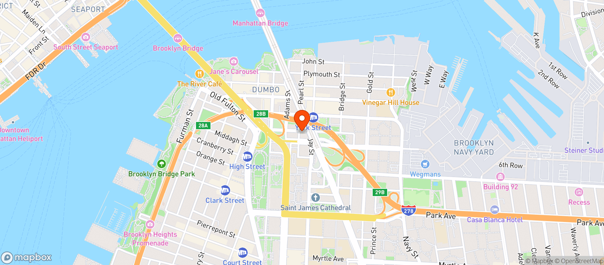 Map showing Randolph Beer Dumbo
