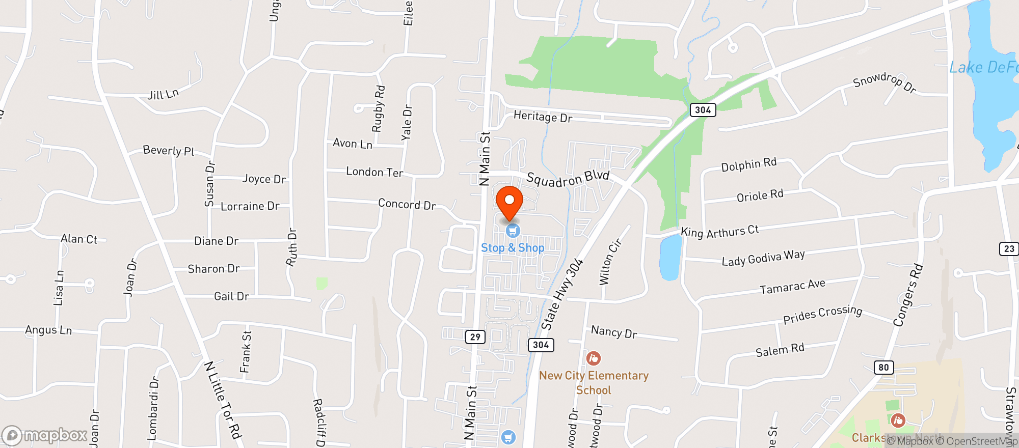 Map showing Stop & Shop - 0596 - New City