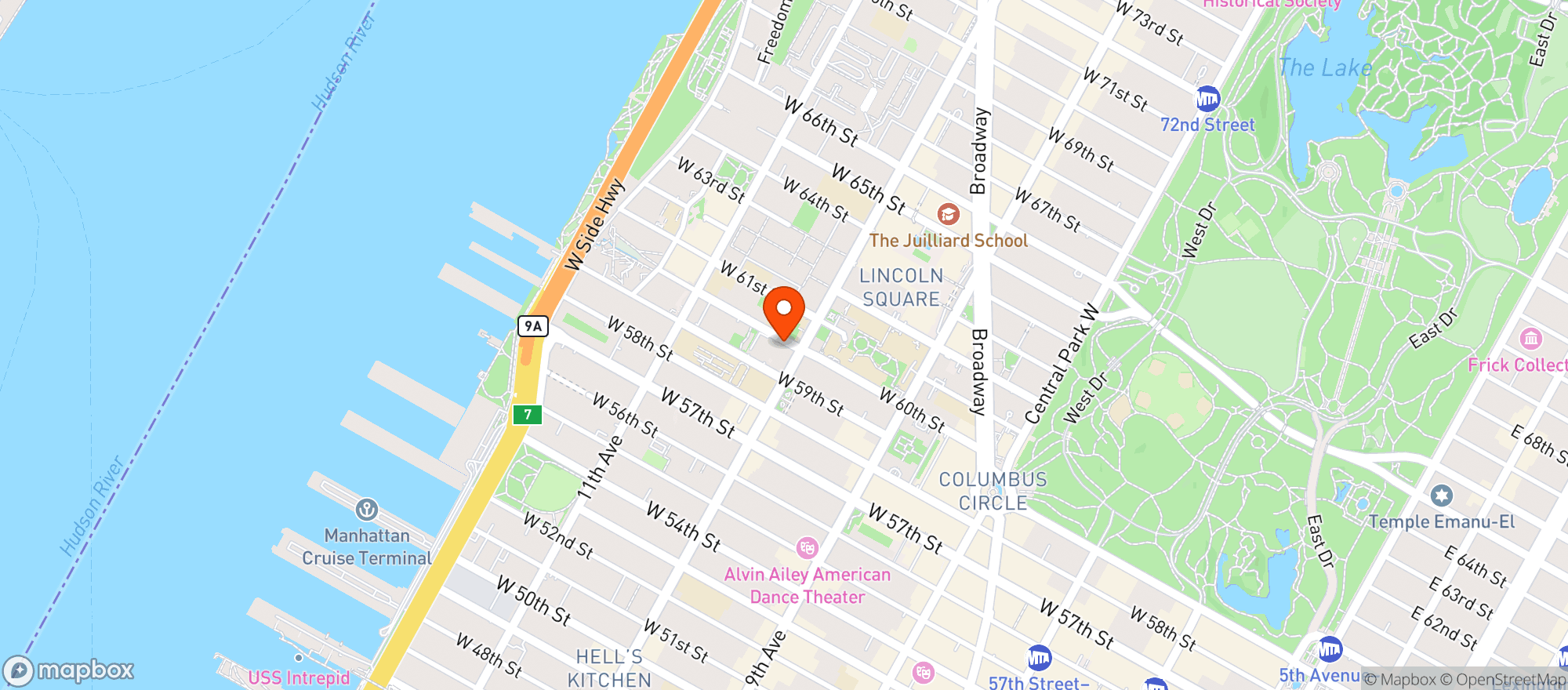 Map showing Emmy Squared Pizza