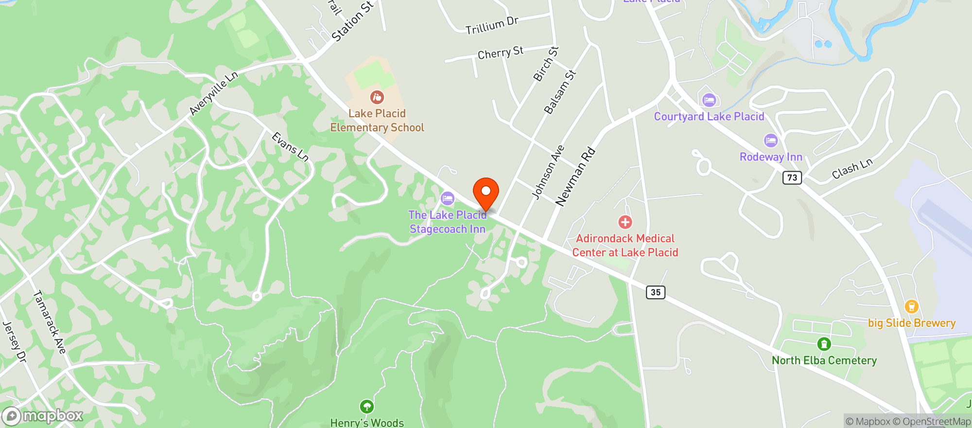 Map showing Stagecoach Inn