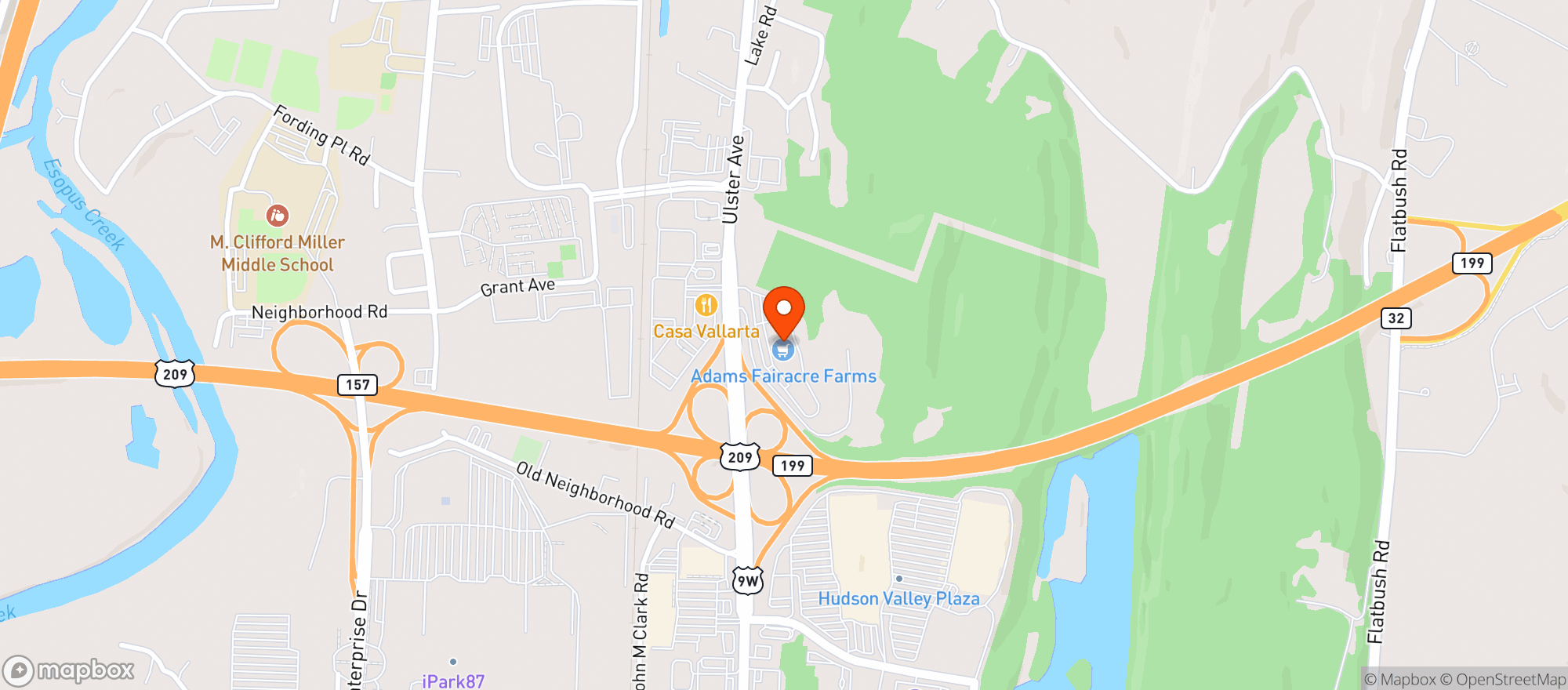 Map showing Adams Fairacre Farms