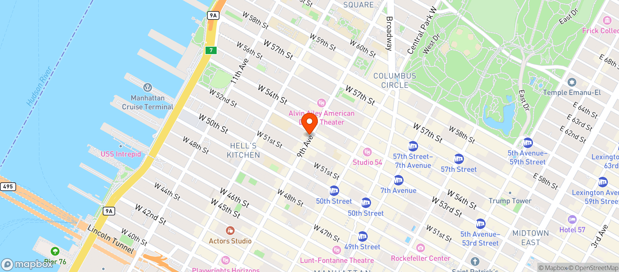 Map showing 9th Avenue Corner