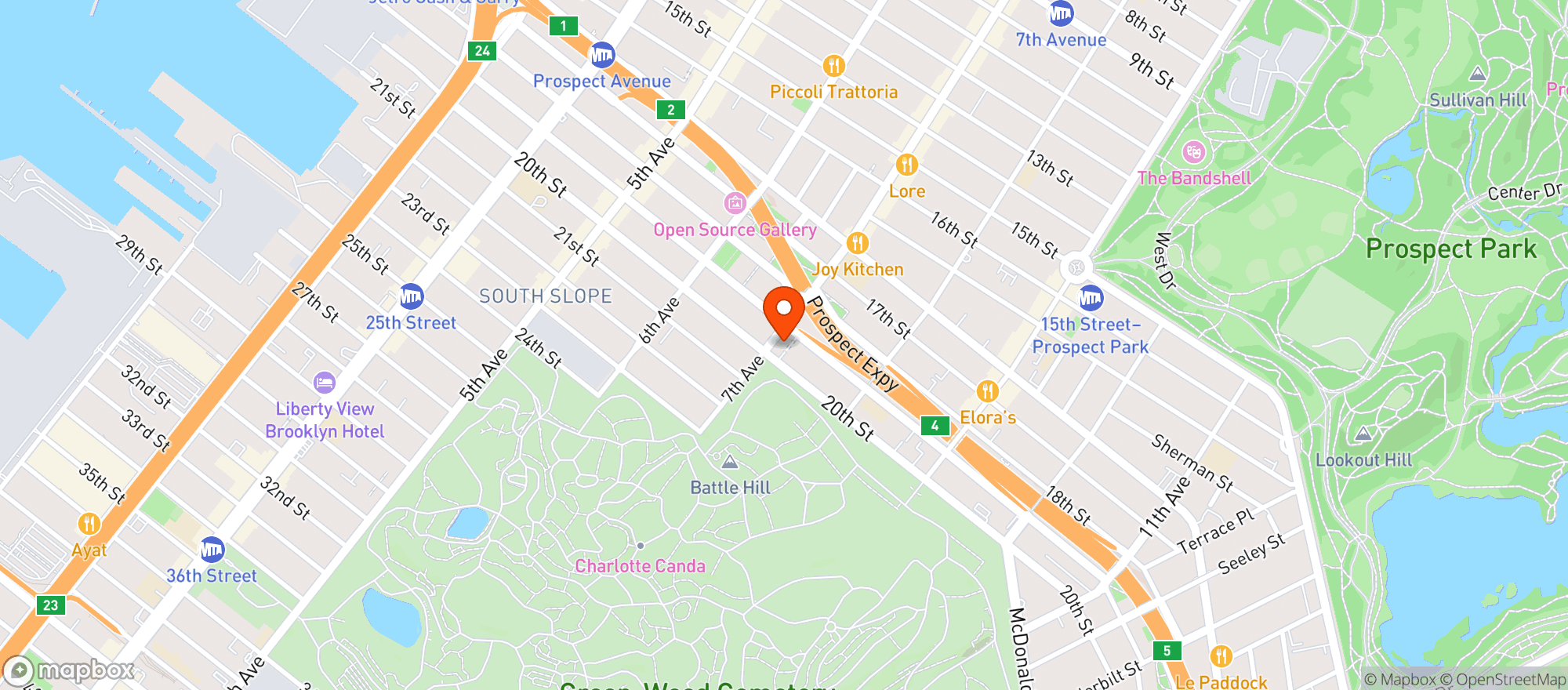 Map showing Greenwood Park