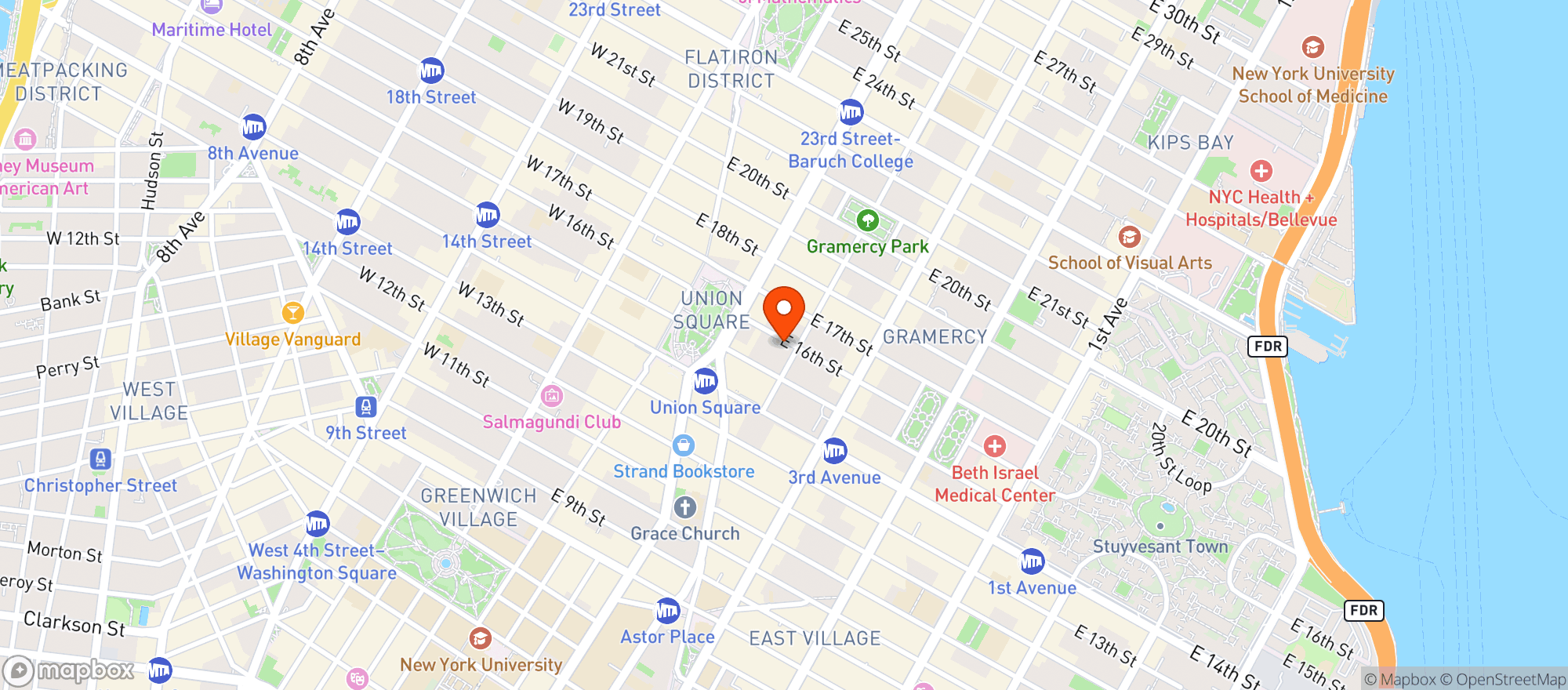 Map showing The Stand NYC