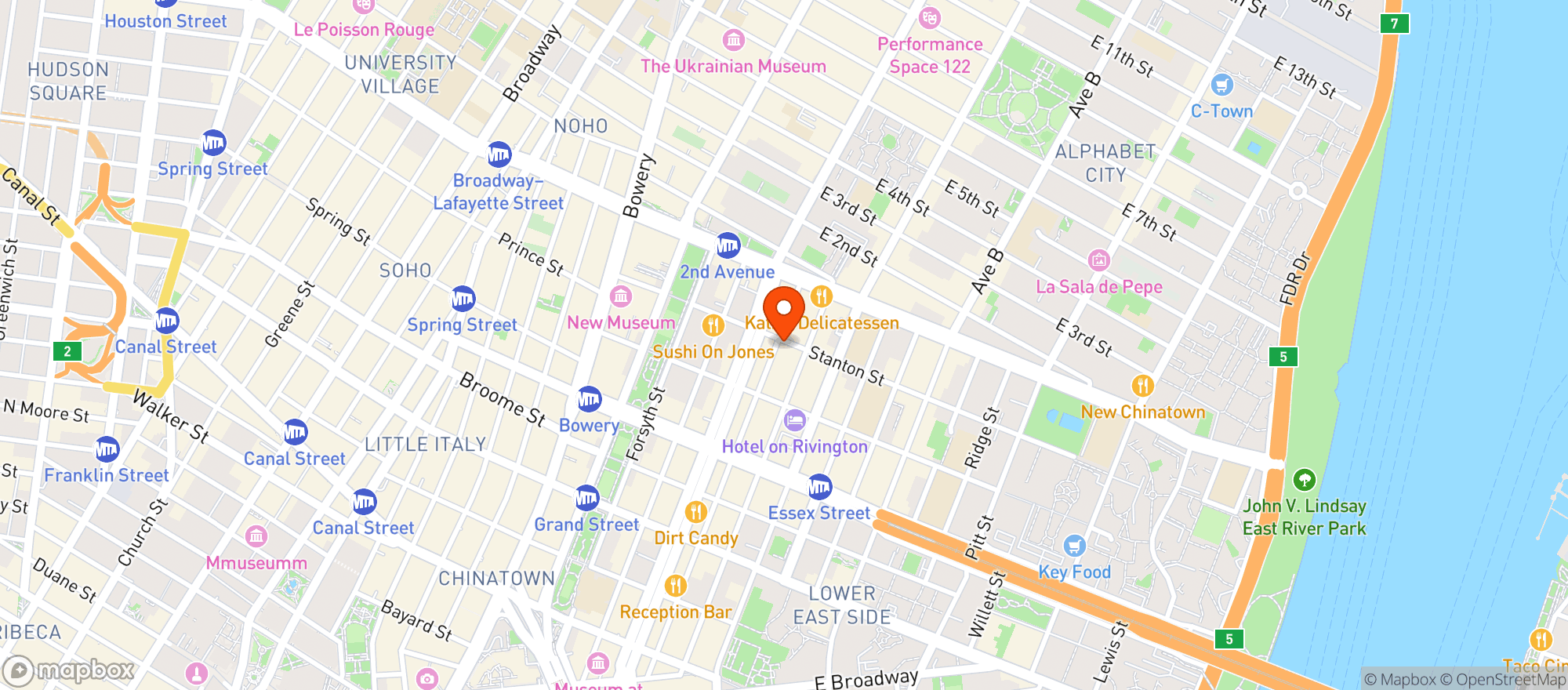Map showing Arlenes Grocery