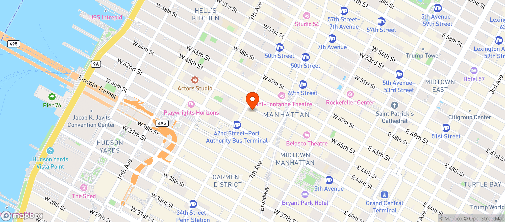 Map showing Johns Pizza