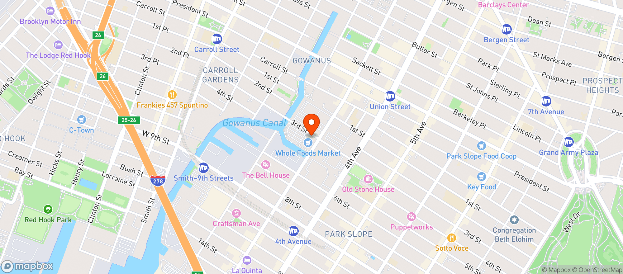 Map showing Wholefoods