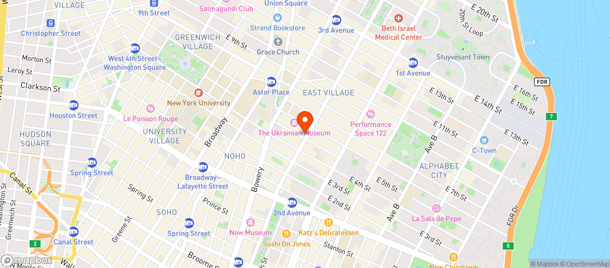 Map showing Trim Castle Corp : Coopers Kraft N Kitchen: EAST VILLAGE