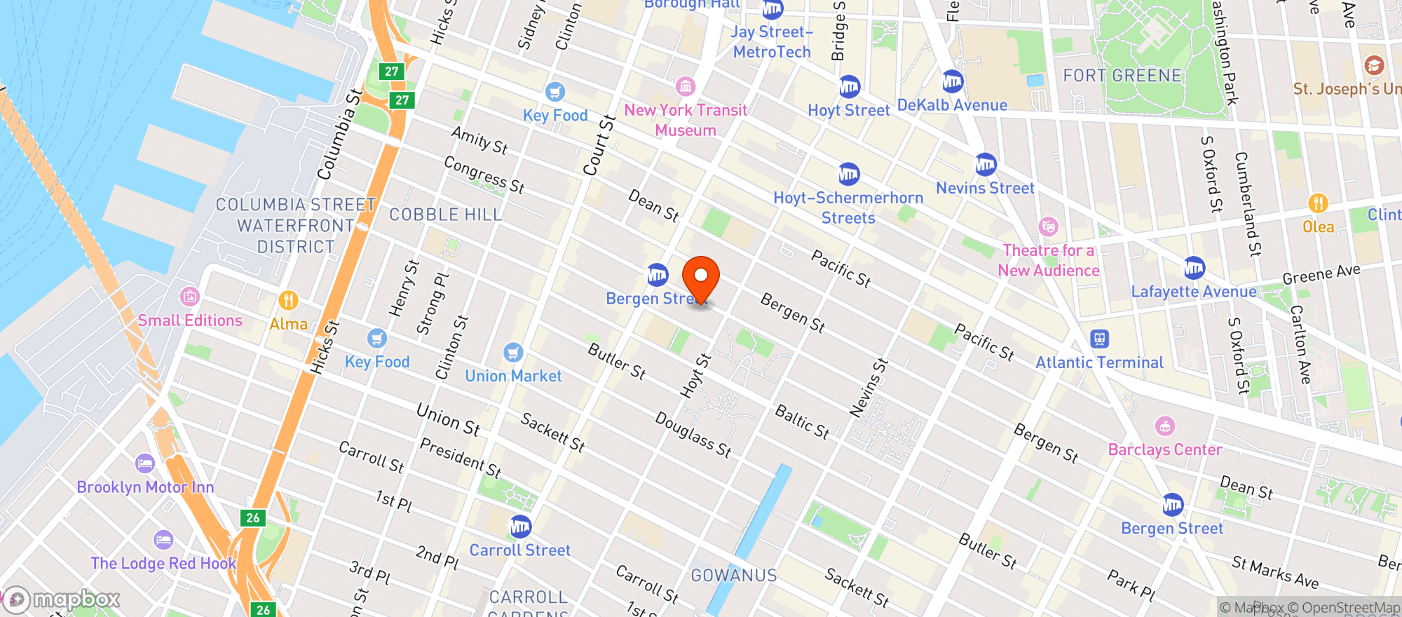 Map showing Gourmet Deli