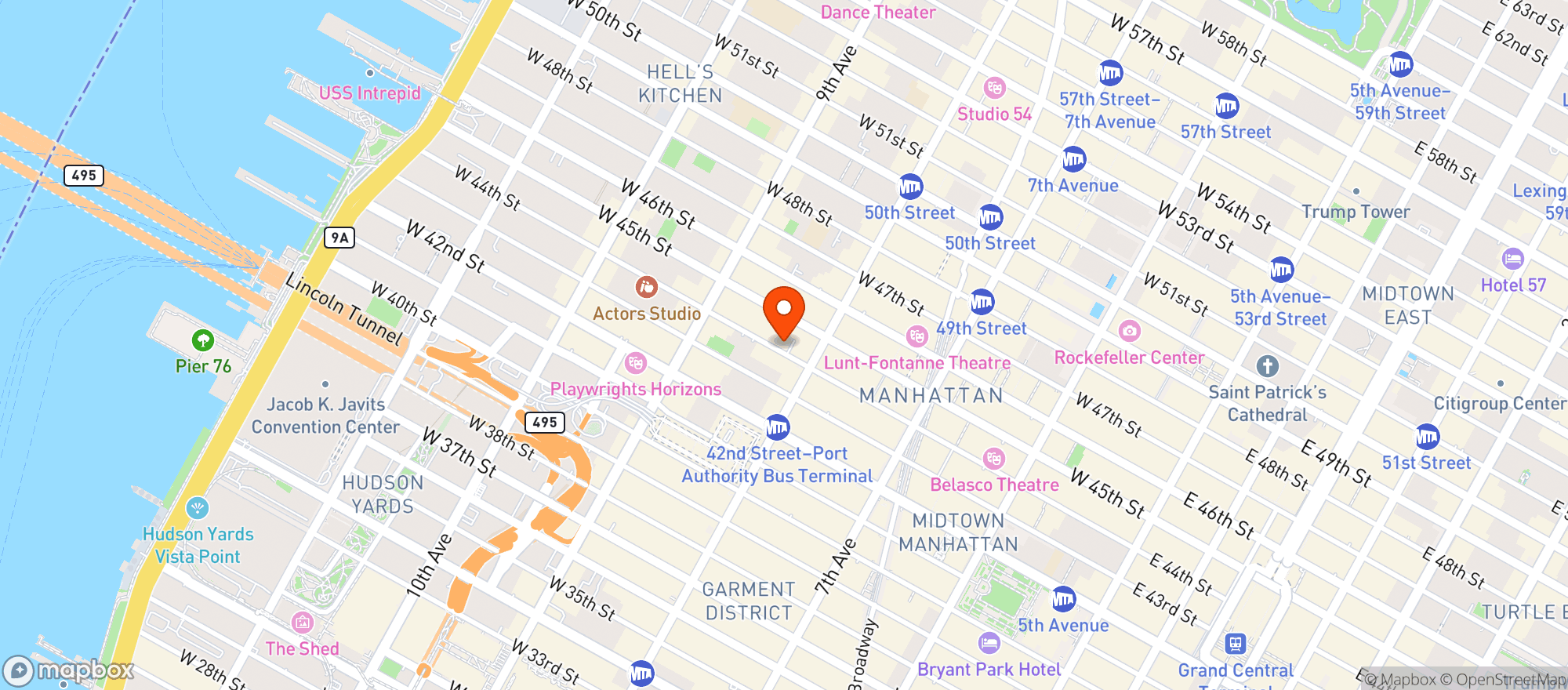 Map showing Birdland