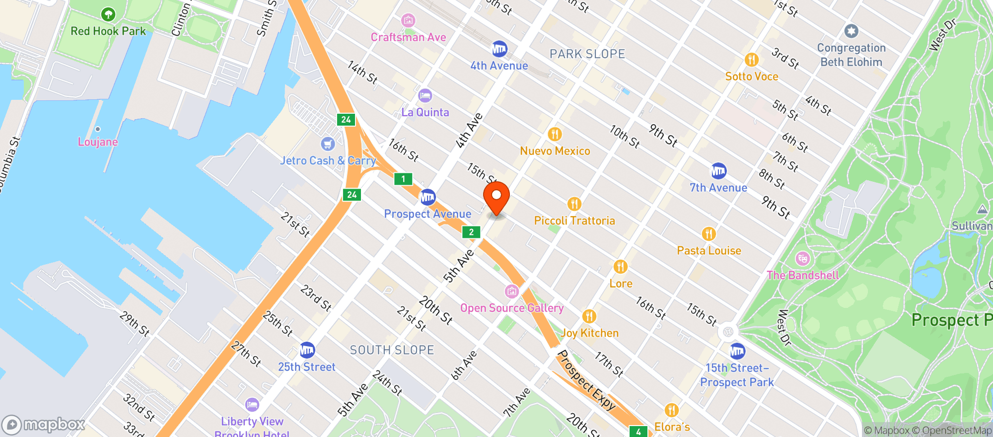 Map showing Prospect Market