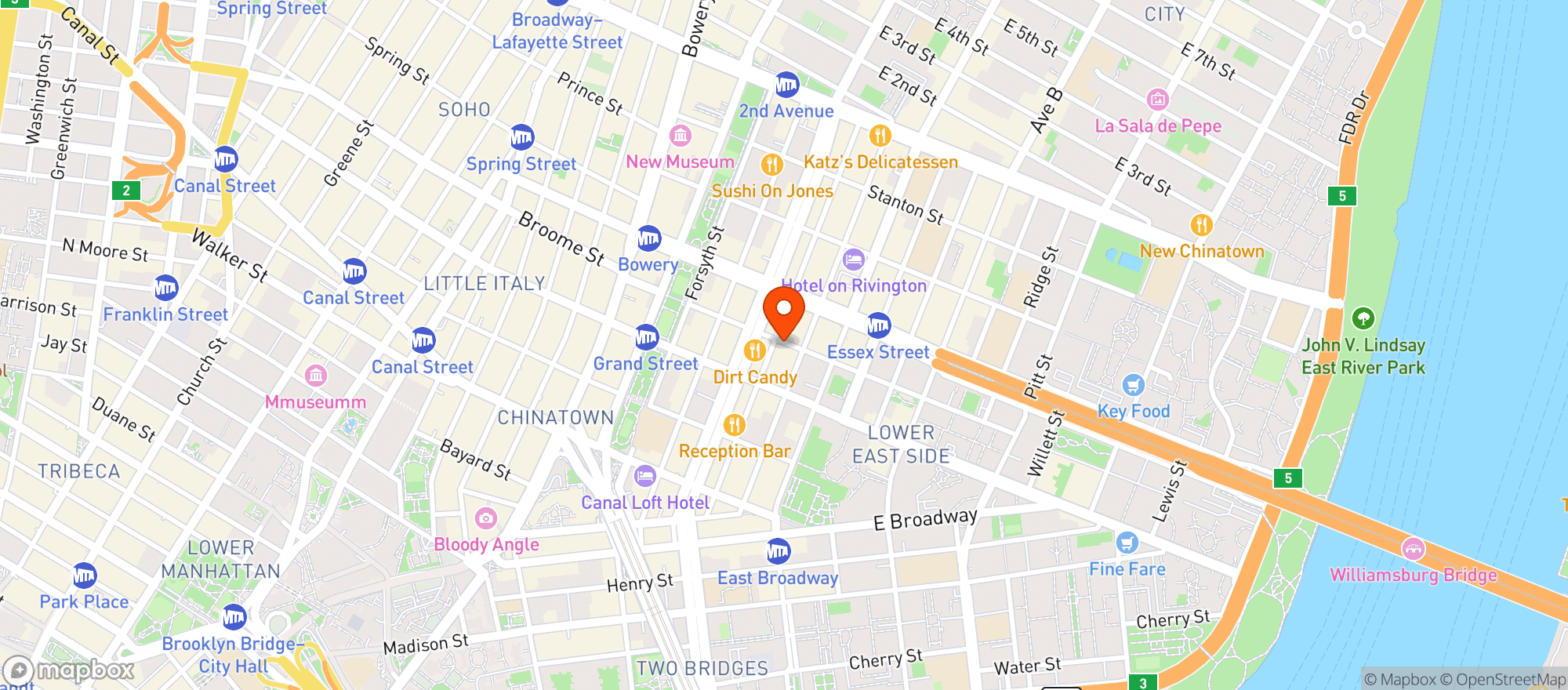 Map showing Barrio Chino