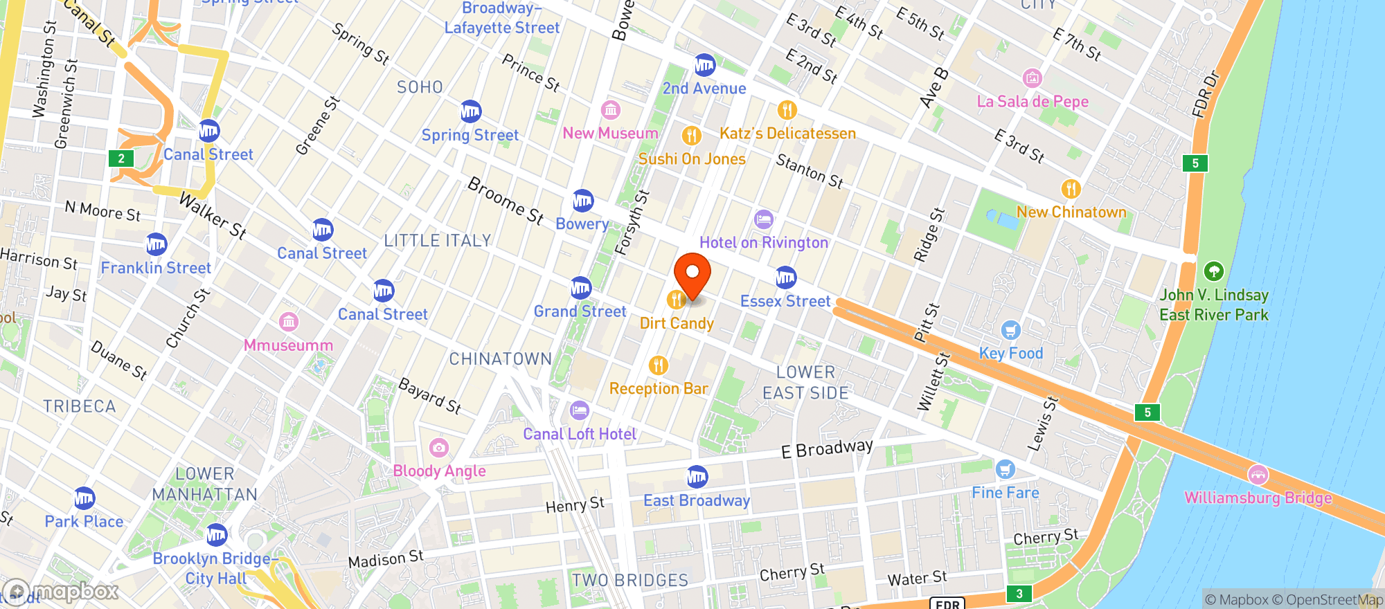 Map showing Orchard Grocers