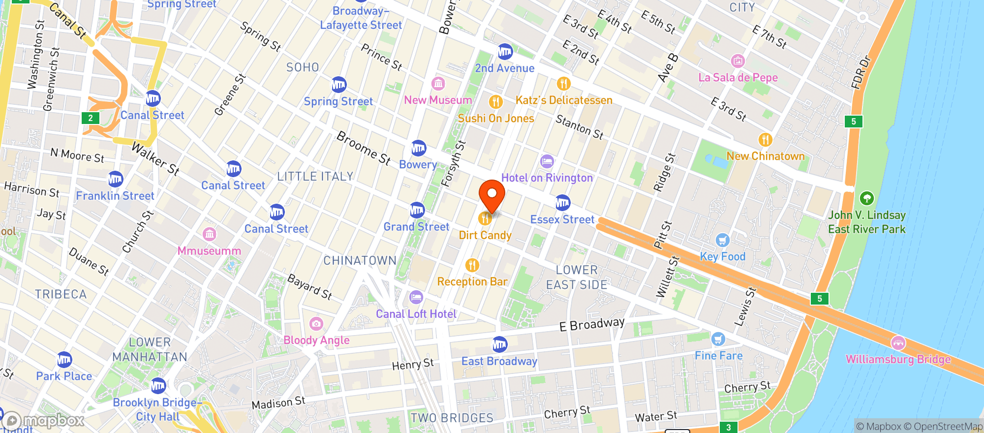 Map showing Bar Valentina