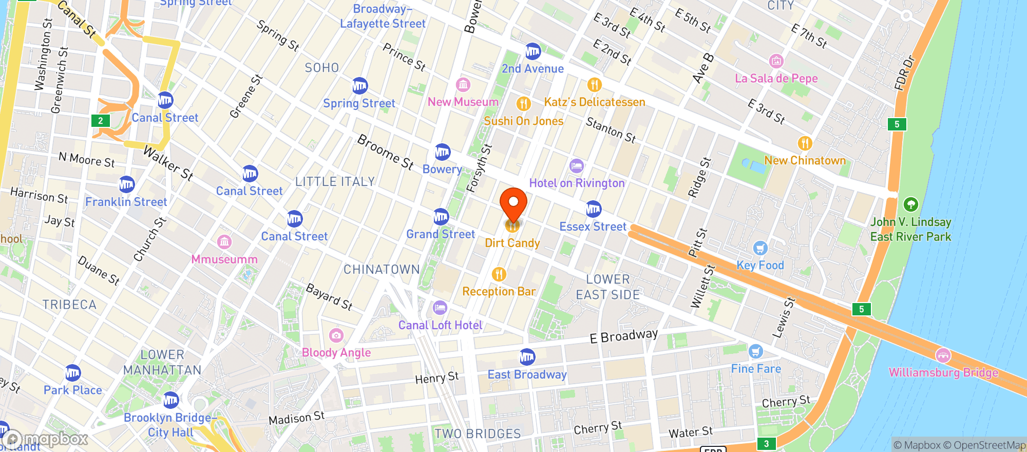 Map showing Dirt Candy