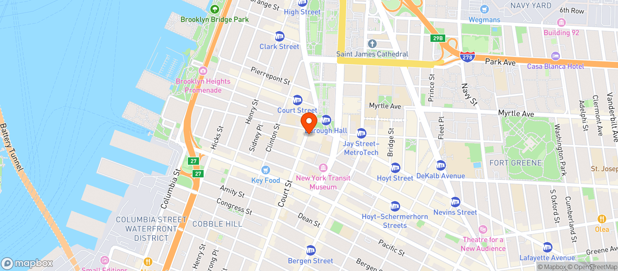 Map showing CBD Kratom Downtown Brooklyn