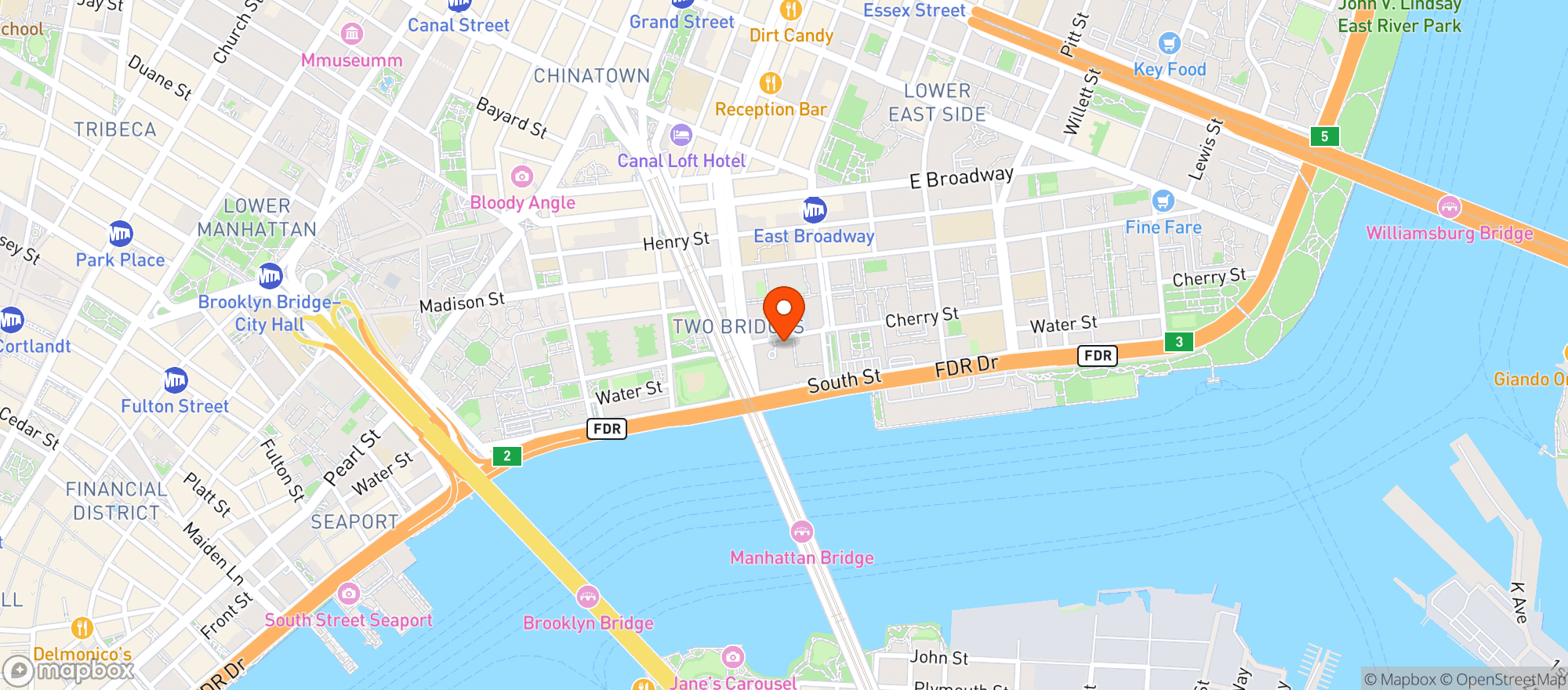Map showing Brooklyn Fare
