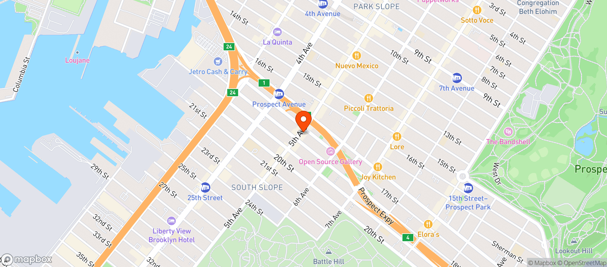 Map showing Freddy's Bar