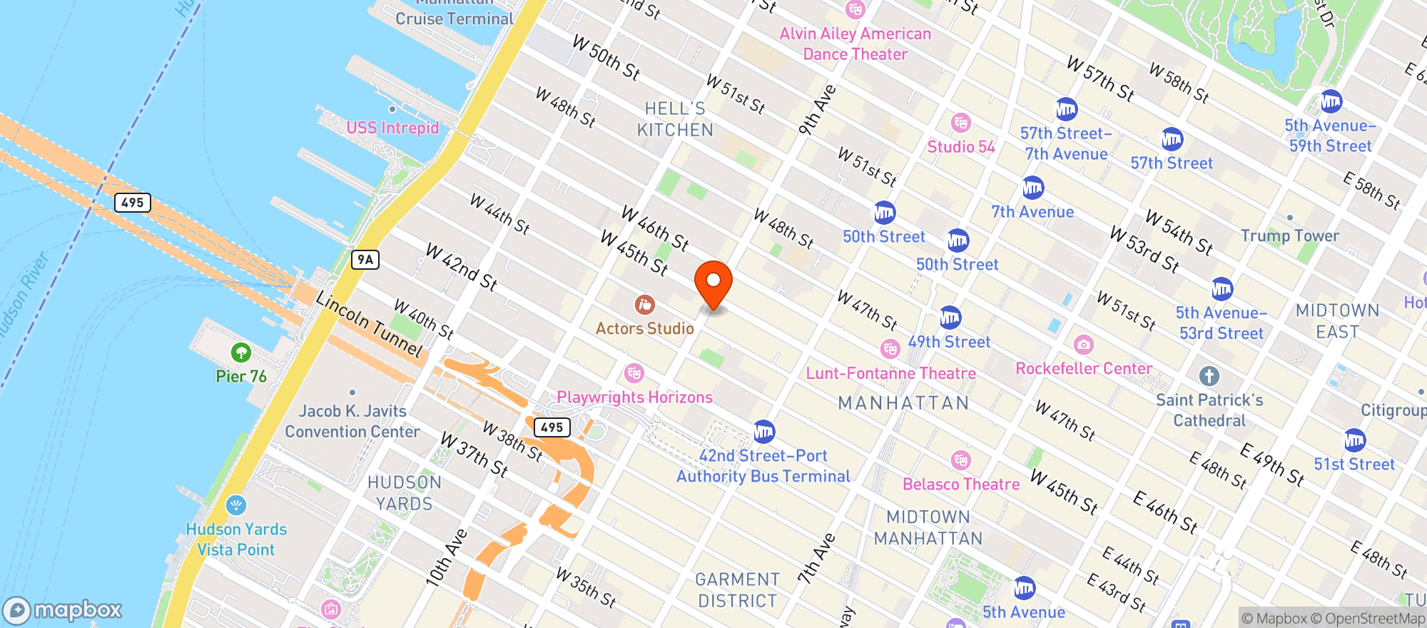 Map showing 5 Napkin Burger