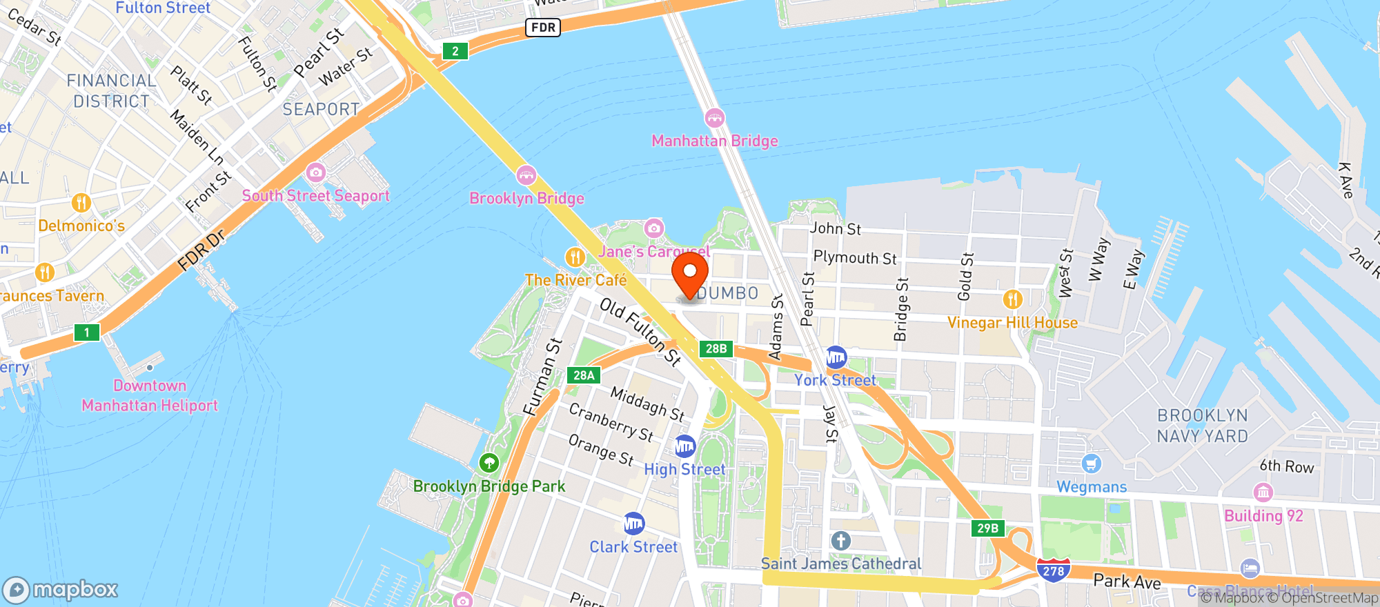 Map showing 57 Front Street Food