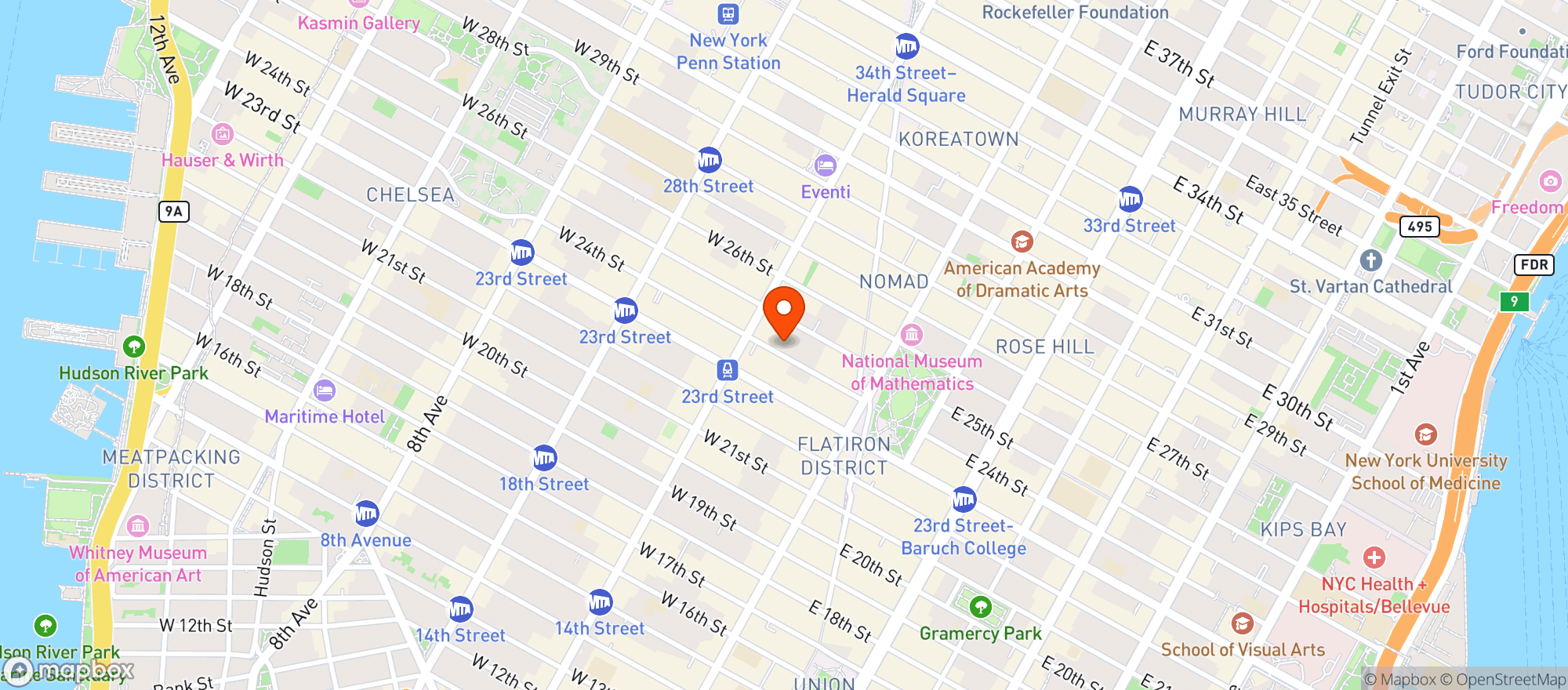 Map showing The Maze NYC