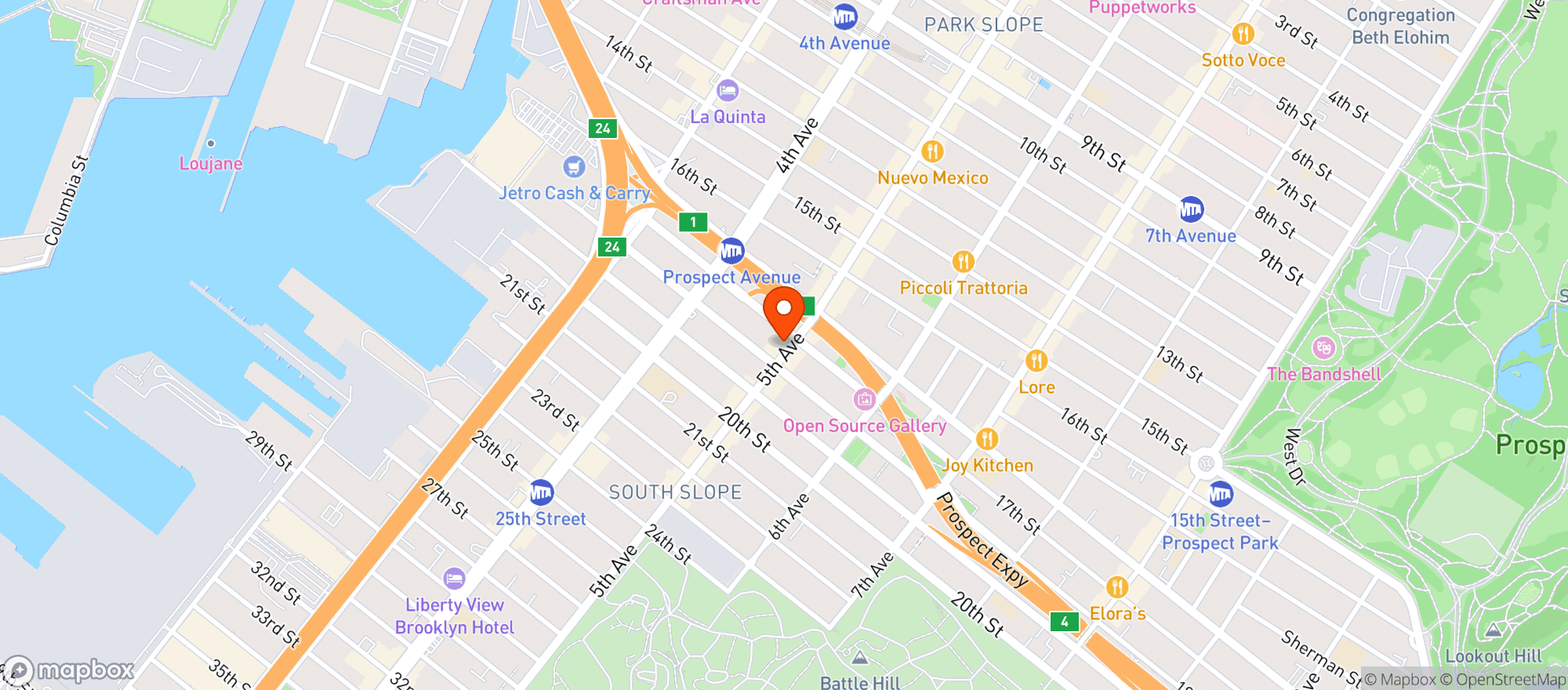 Map showing Fresh Direct Wine & Spirits