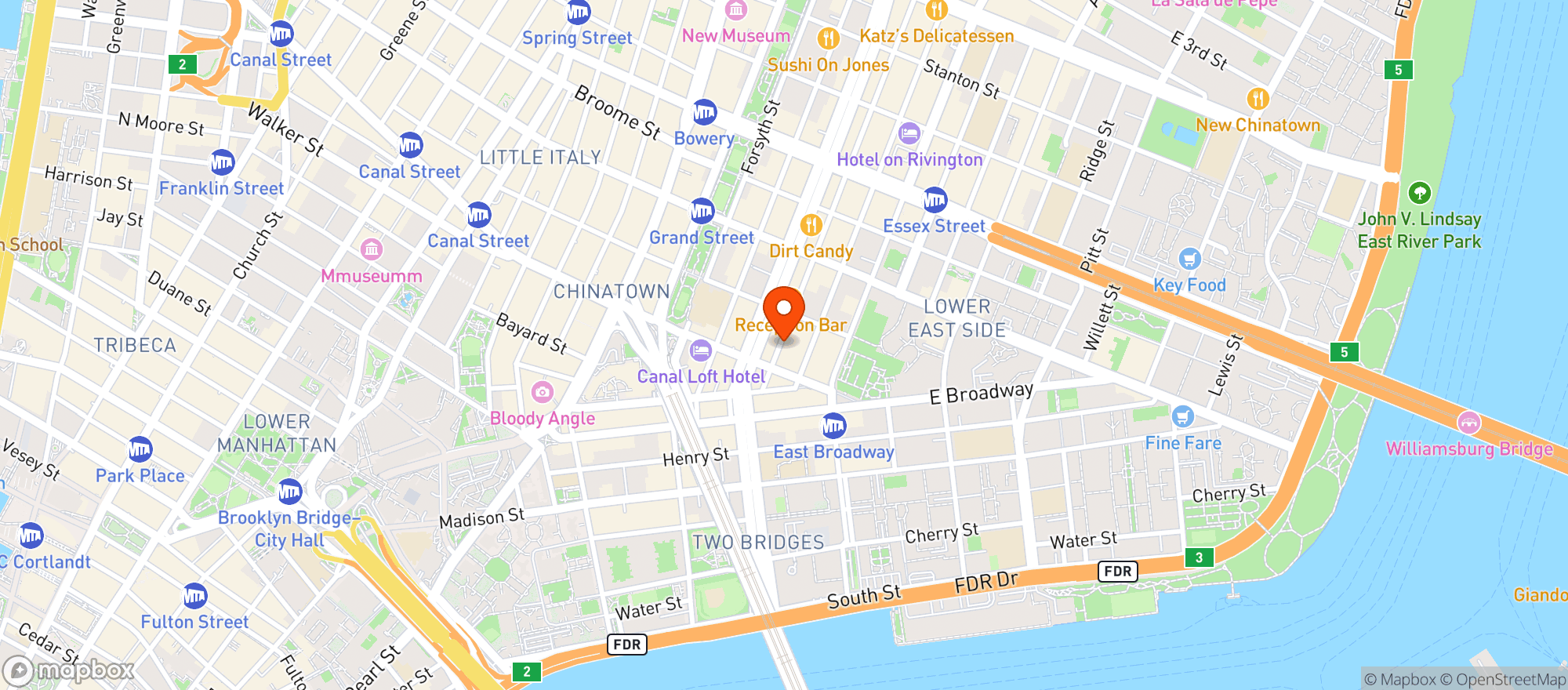 Map showing Clubhouse Sandos & Suds