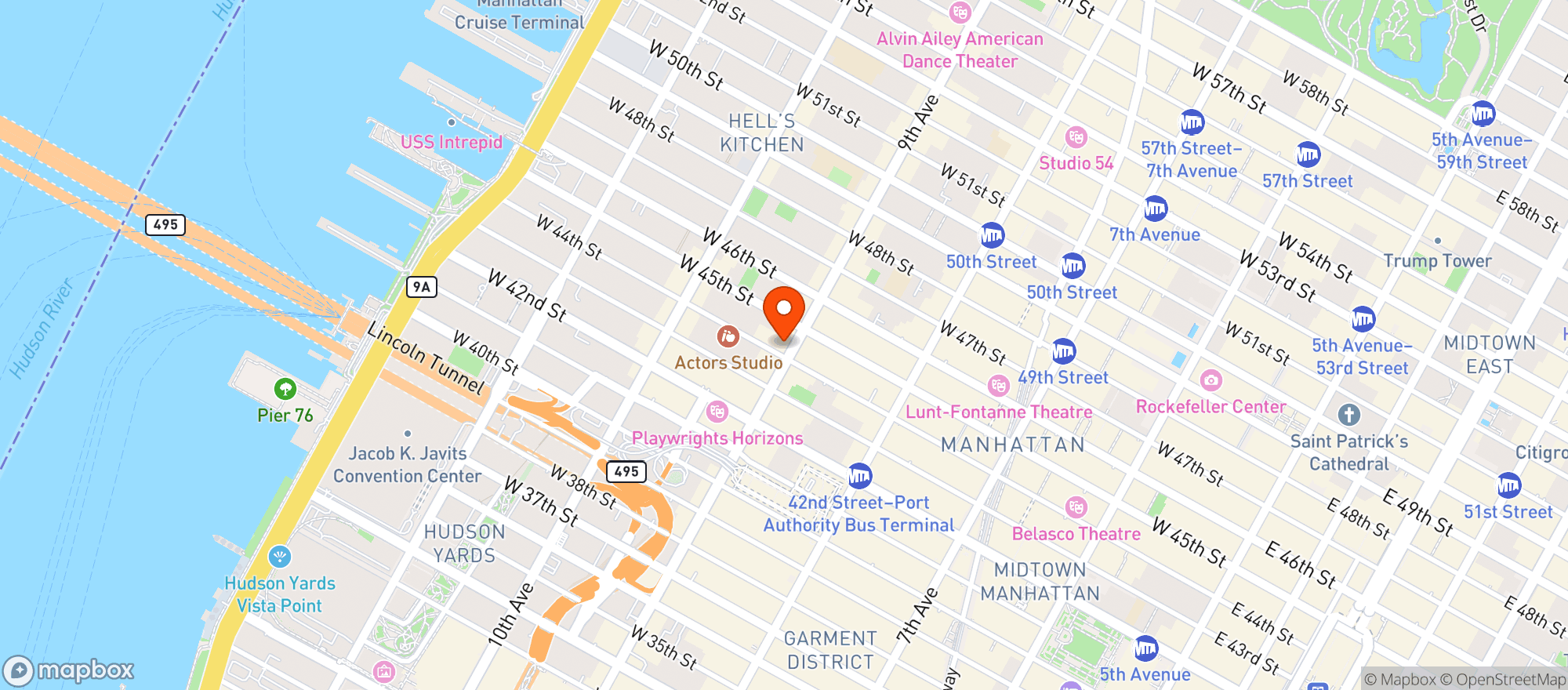 Map showing Rudys Bar & Grill