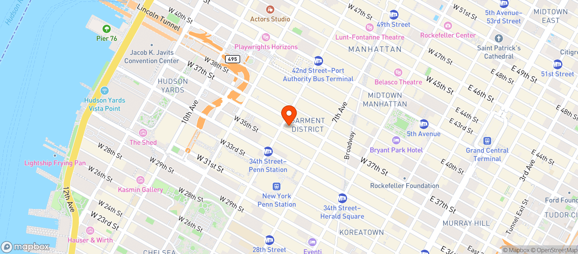 Map showing Lady Wildes Nyc
