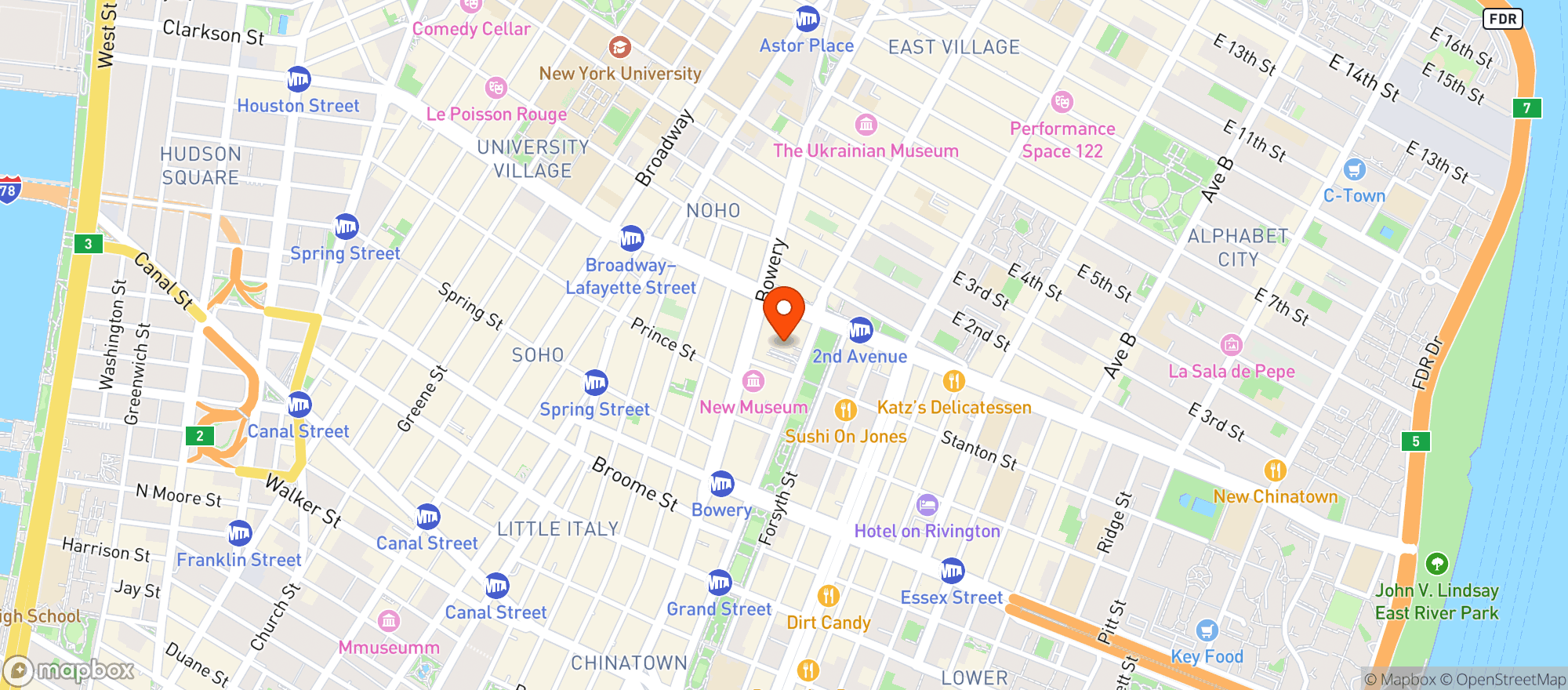 Map showing Public Kitchen