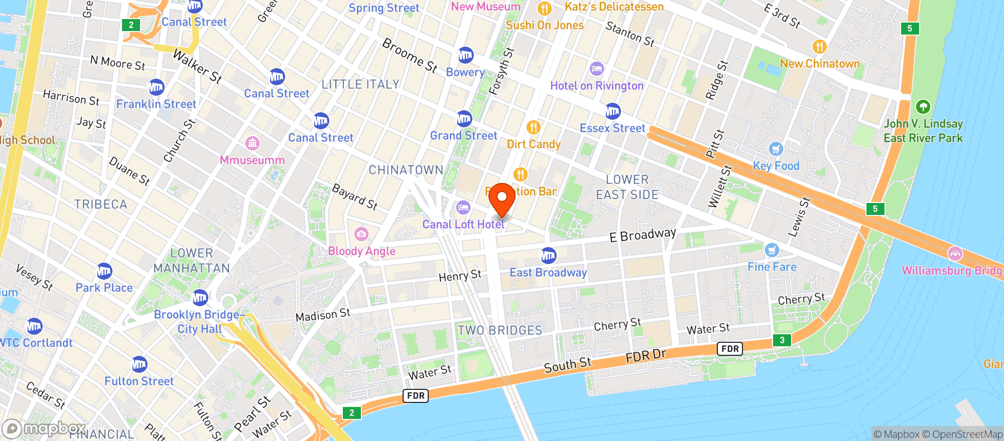 Map showing Swan Room