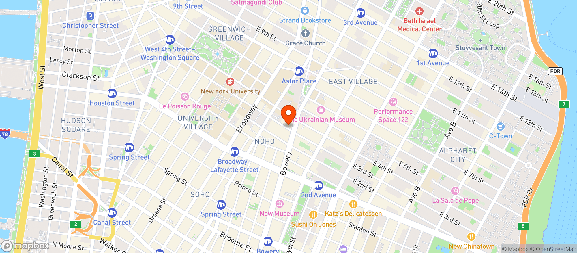 Map showing Elvis