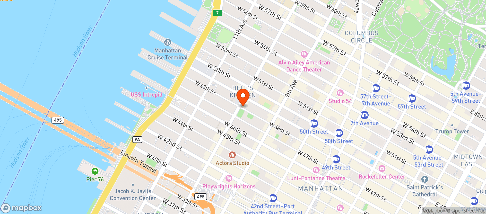 Map showing Pocket Bar Nyc