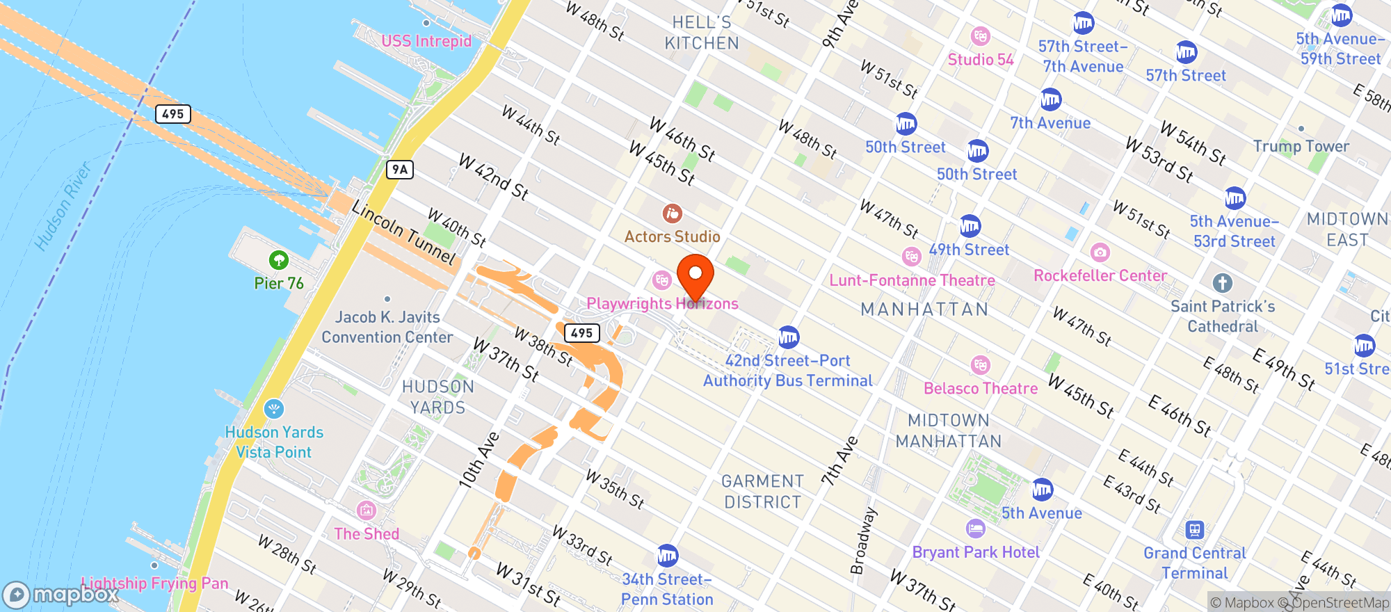 Map showing Local 42 Bar